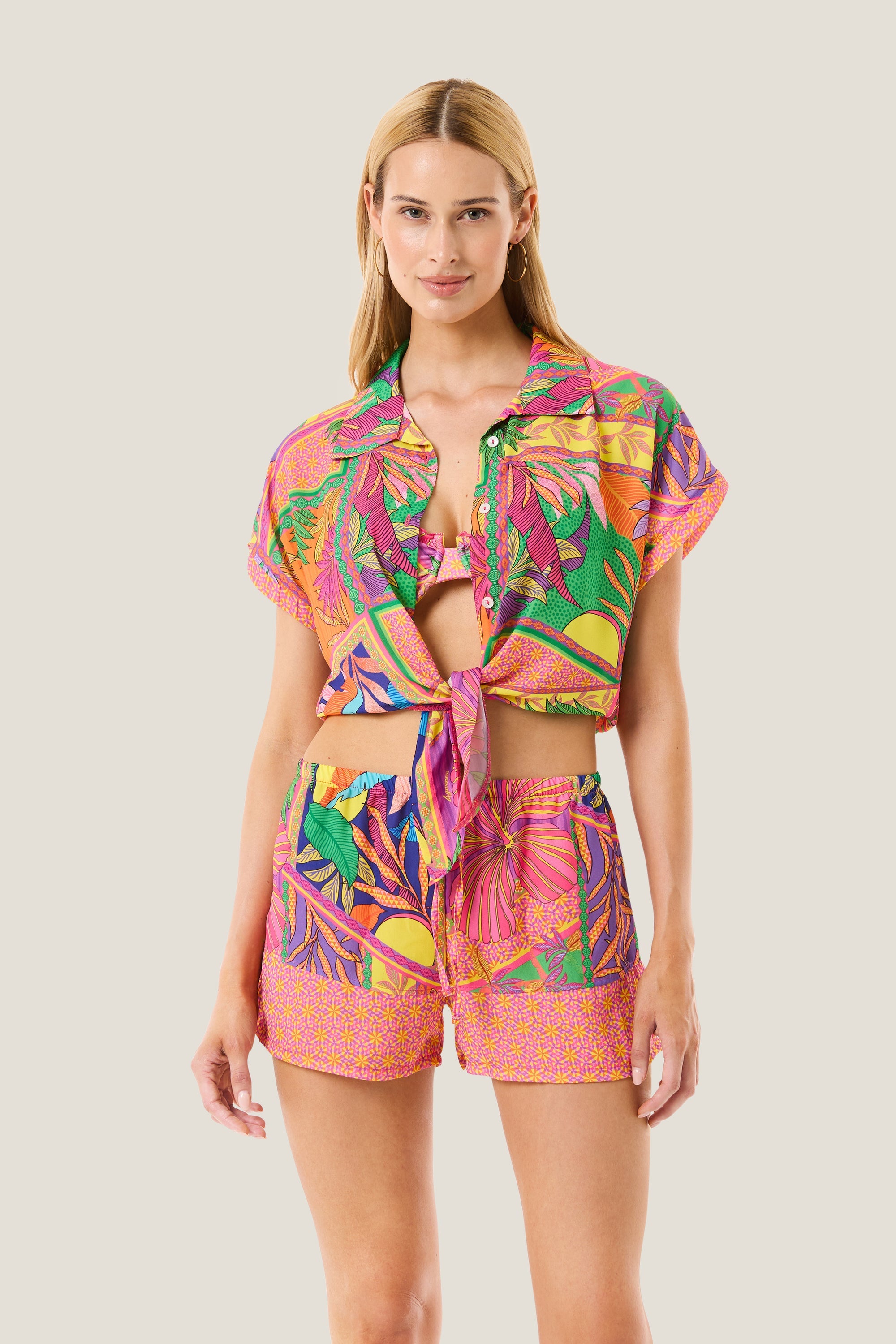 4giveness Camicia Crop Pop Foulard Multicolor