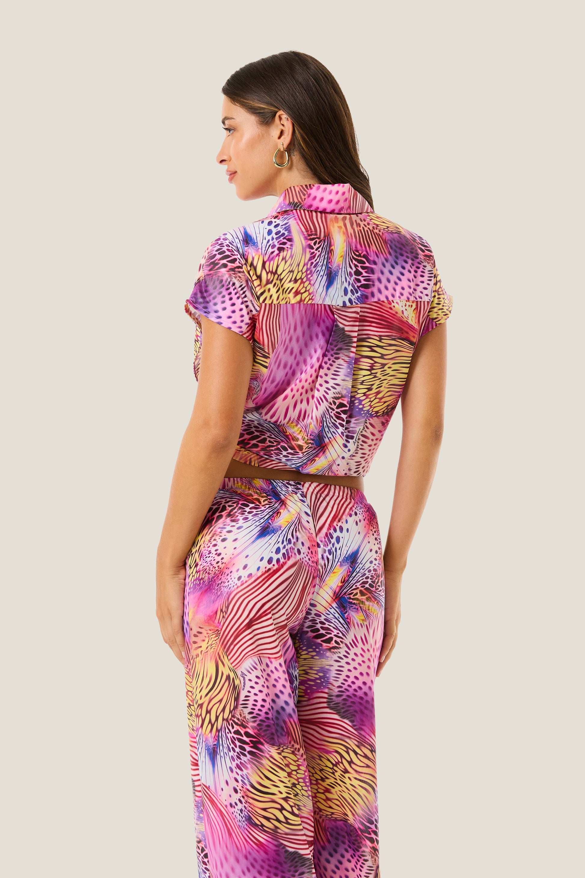 4giveness Camicia Over Pink Butterfly Multicolor