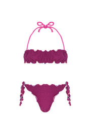 Bikini Fascia Con Slip Nodi Smambolato - Oro