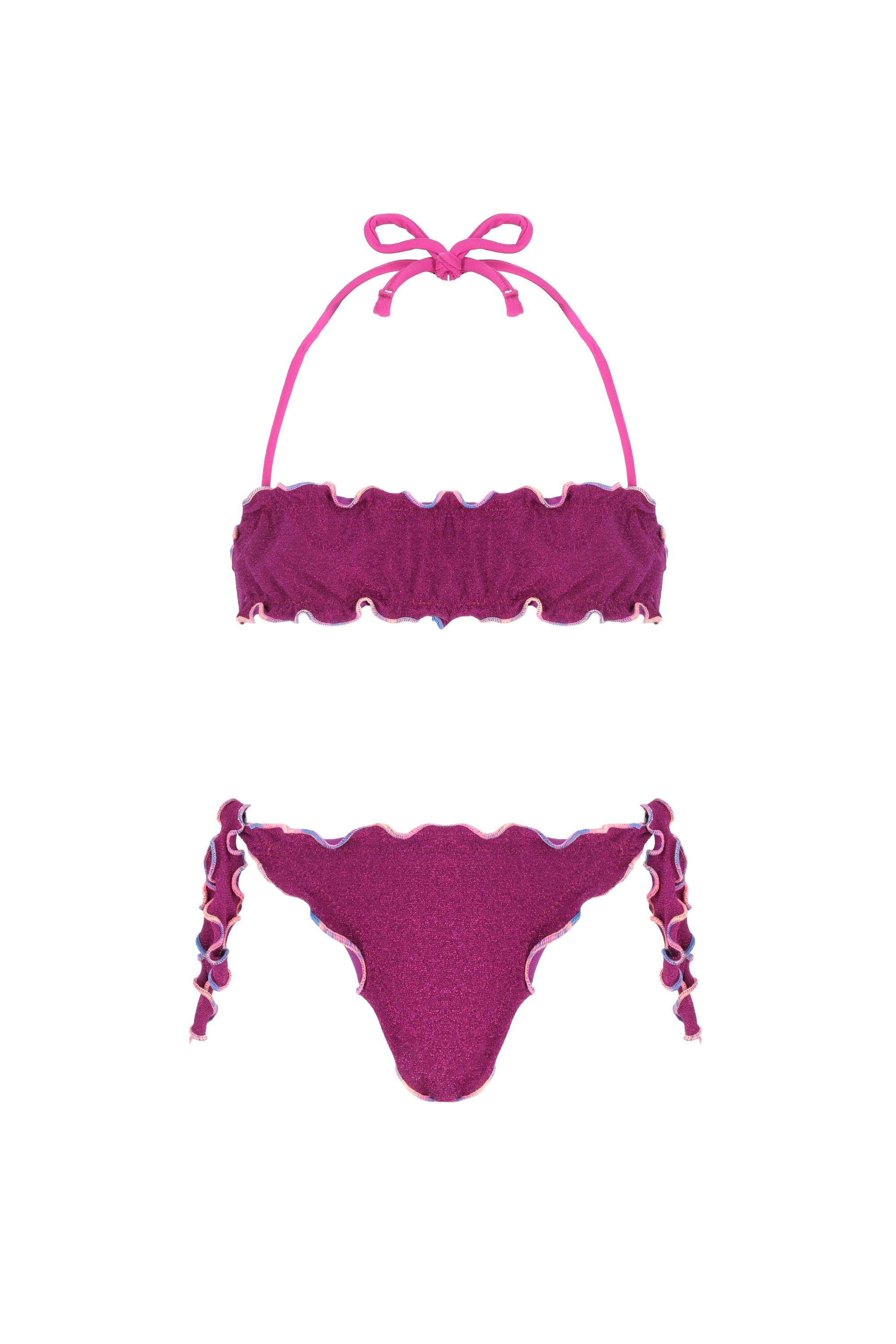 Bikini Fascia Con Slip Nodi Smambolato - Oro