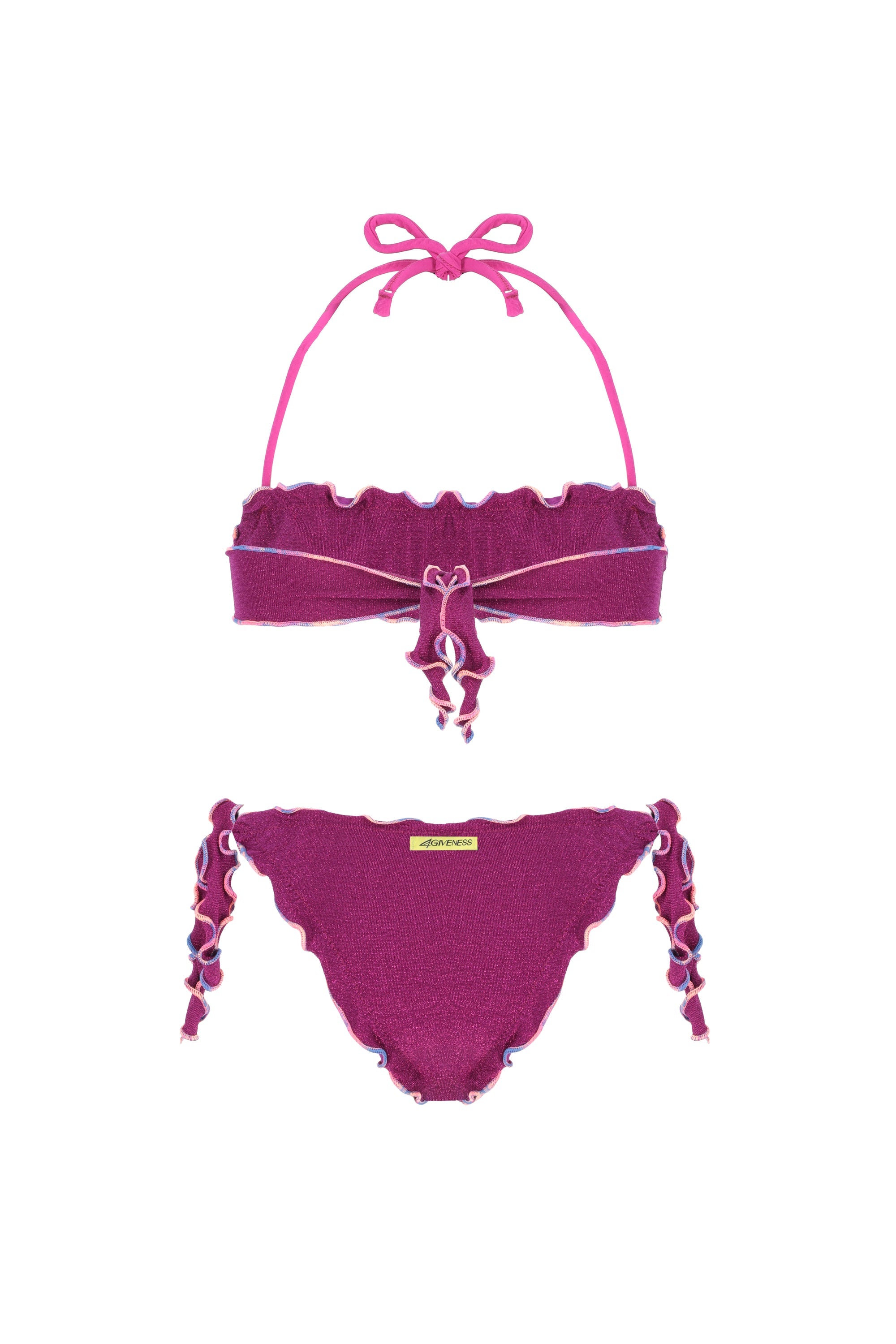 Bikini Fascia Con Slip Nodi Smambolato - Oro