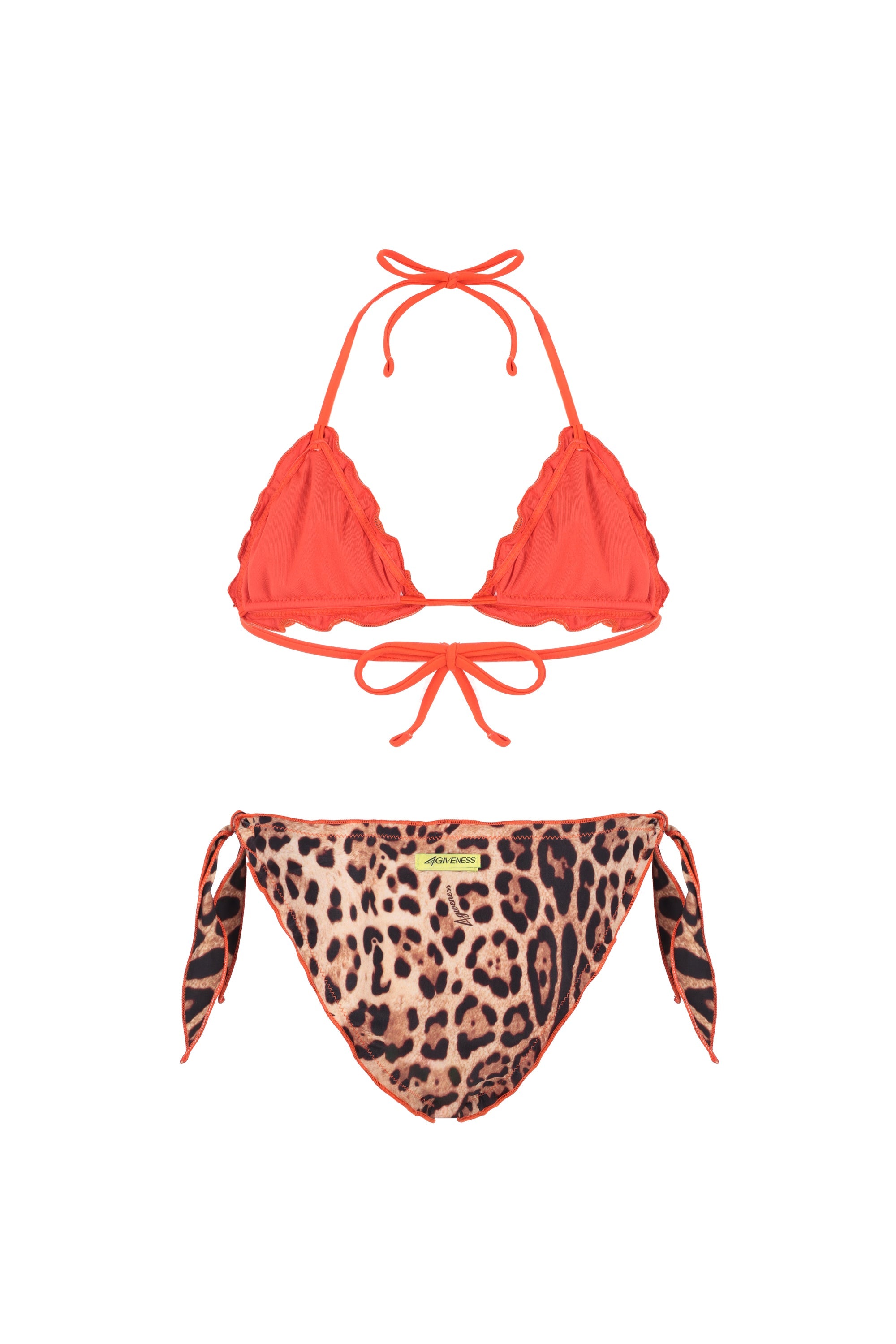 4giveness Bikini Triangolo E Slip Nodi Smambolato Multicolor