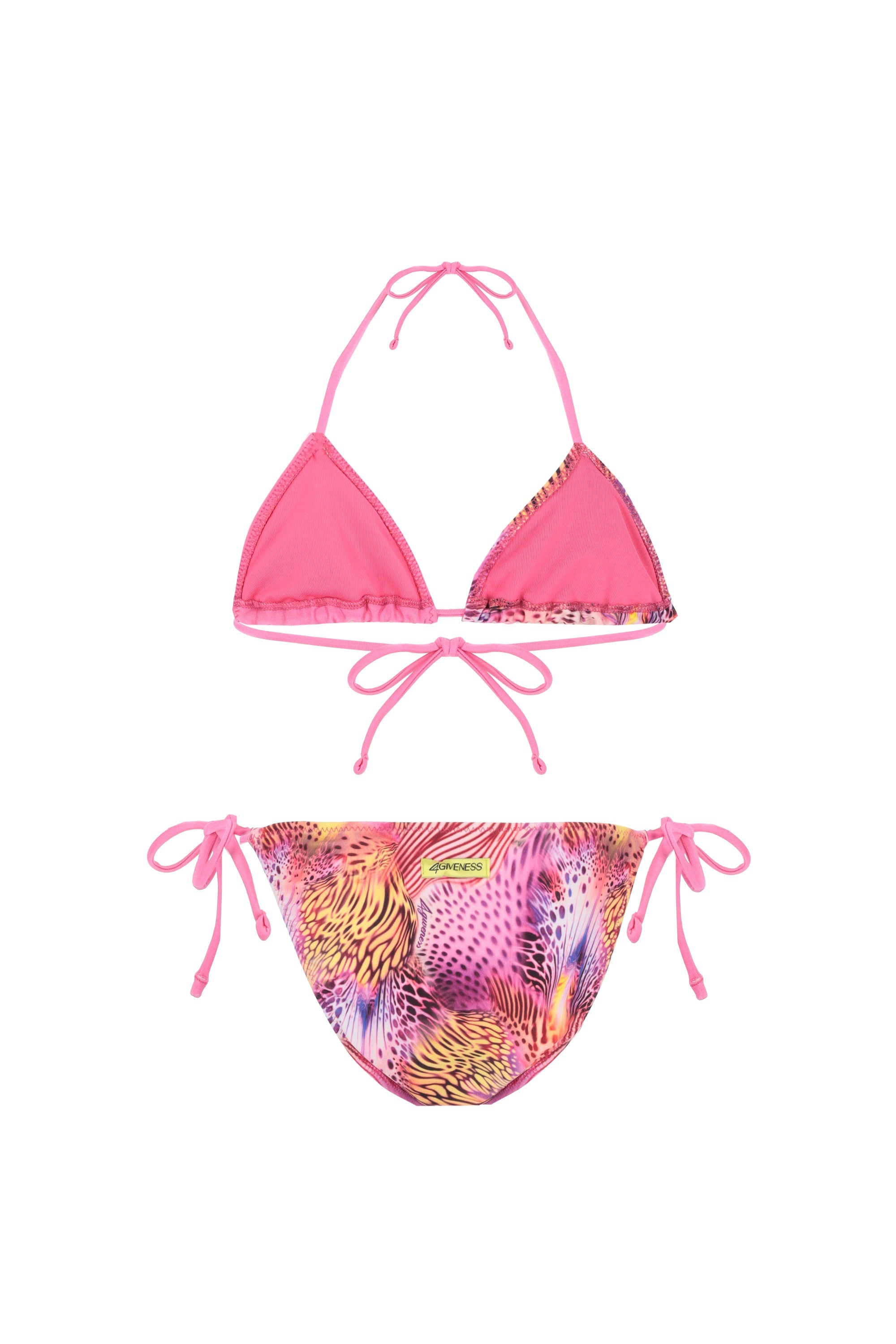 4giveness Bikini Triangolo Pink Butterfly Multicolor