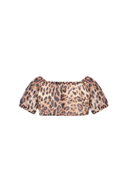 4giveness Crop Top Mm In Georgette Fantasia Multicolor