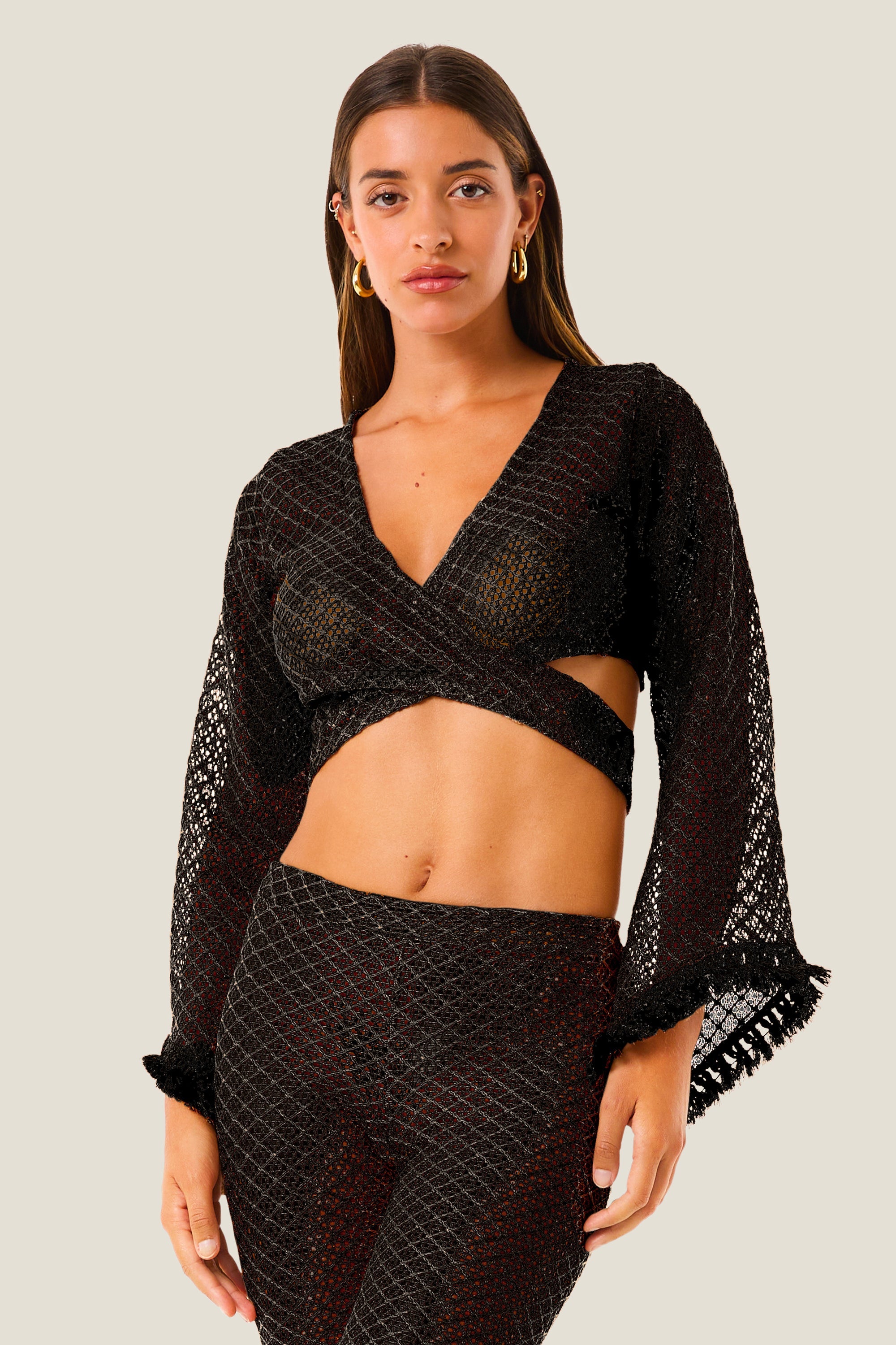 Maglia Annodata Natural Mesh - Nero