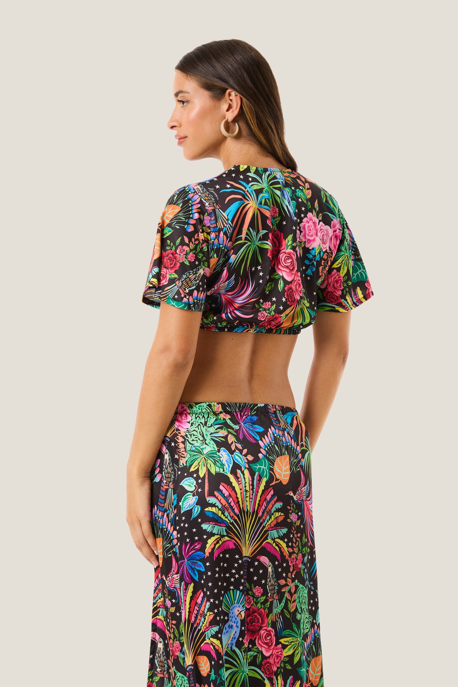4giveness Maglia Crop Con Nodo Maya Dream Multicolor