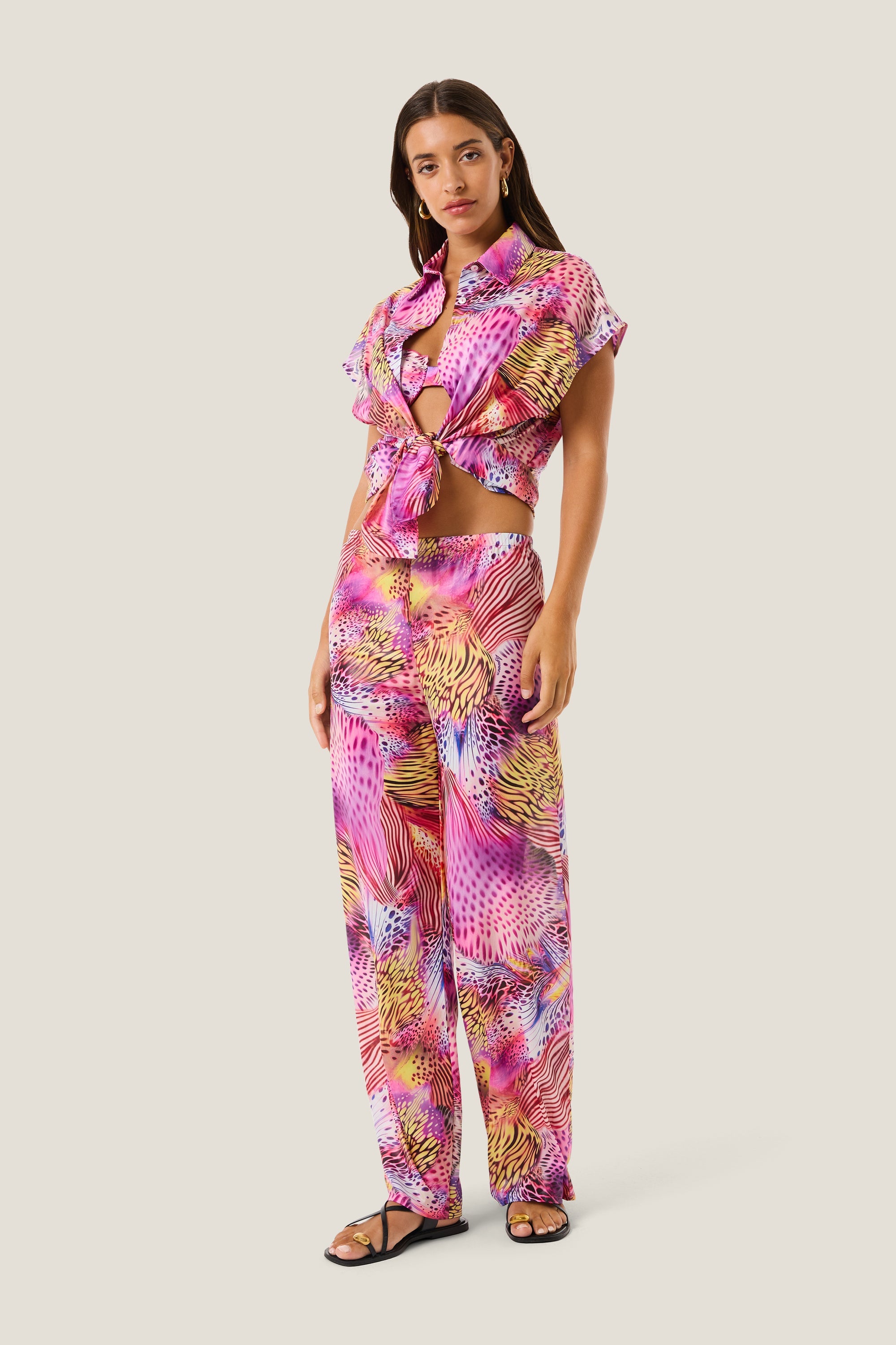 4giveness Pantalone Pink Butterfly Multicolor