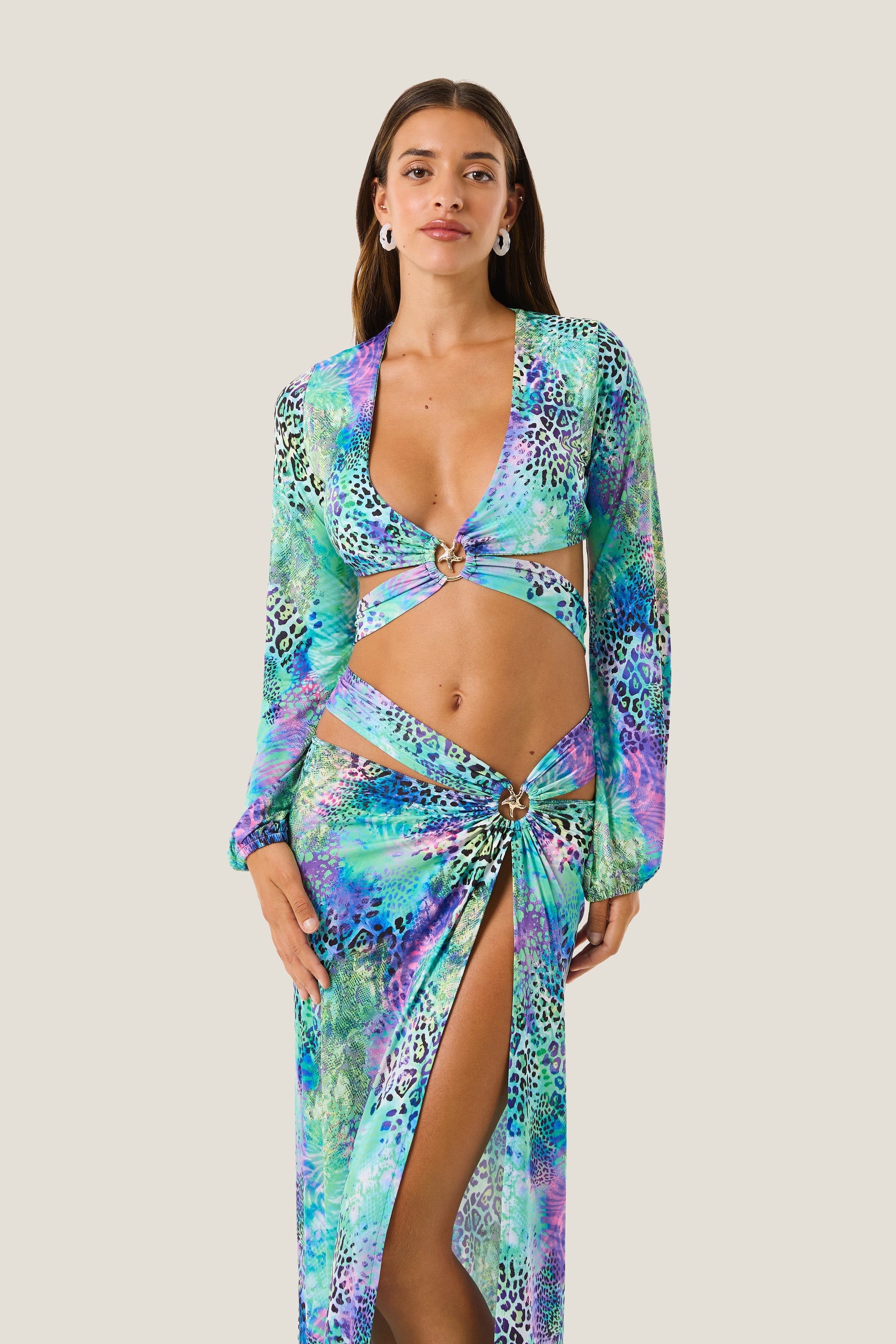 4giveness Top Anello Patch Animalier Multicolor