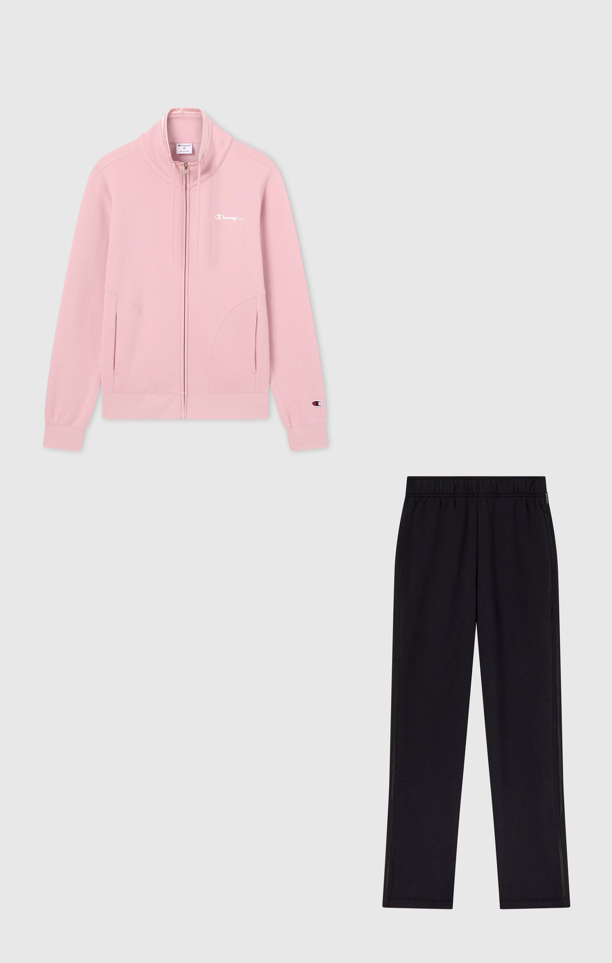 Champion Tuta con Zip Intera e Collo Alto - Rosa