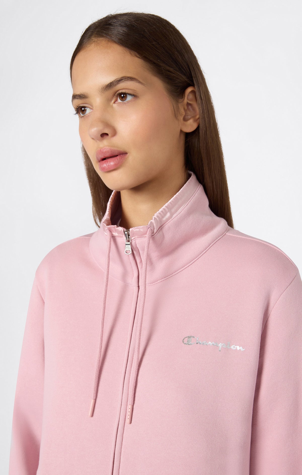 Champion Tuta con Zip Intera e Collo Alto - Rosa