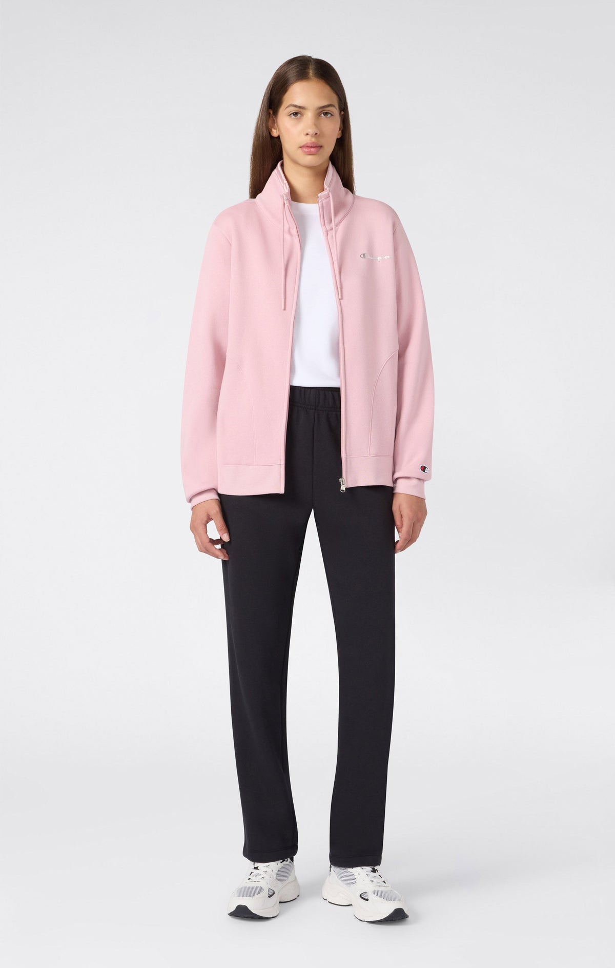 Champion Tuta con Zip Intera e Collo Alto - Rosa