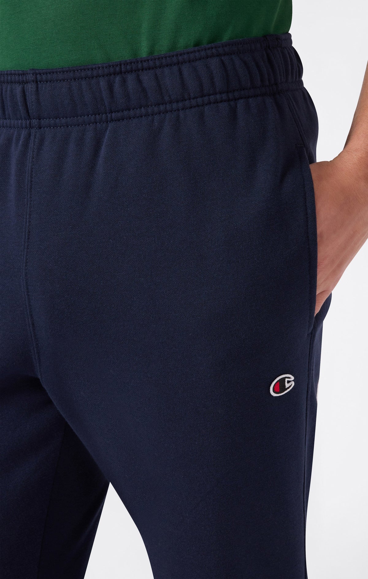 Champion Pantaloni Slim con Polsini a Costine Icons - Blu Navy