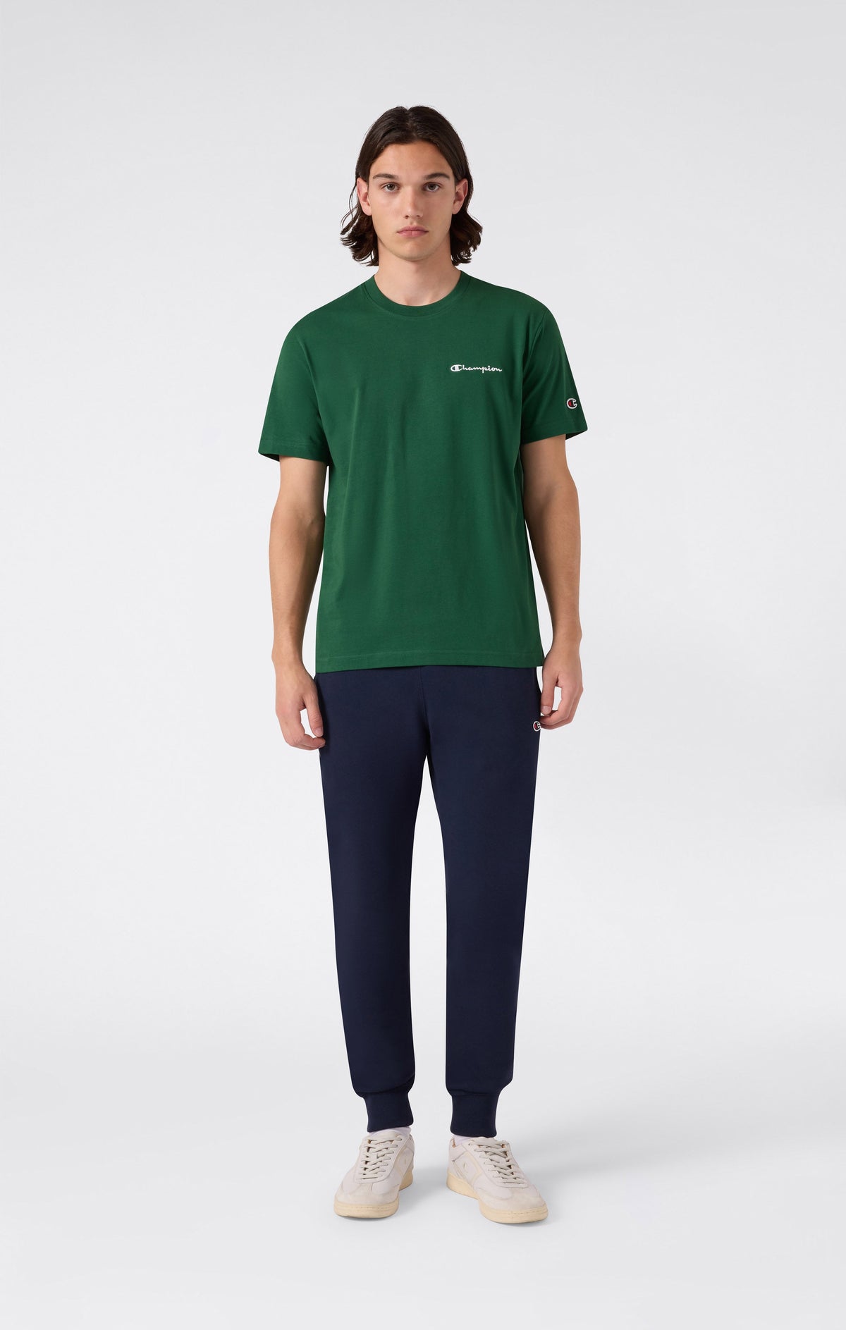 Champion Pantaloni Slim con Polsini a Costine Icons - Blu Navy