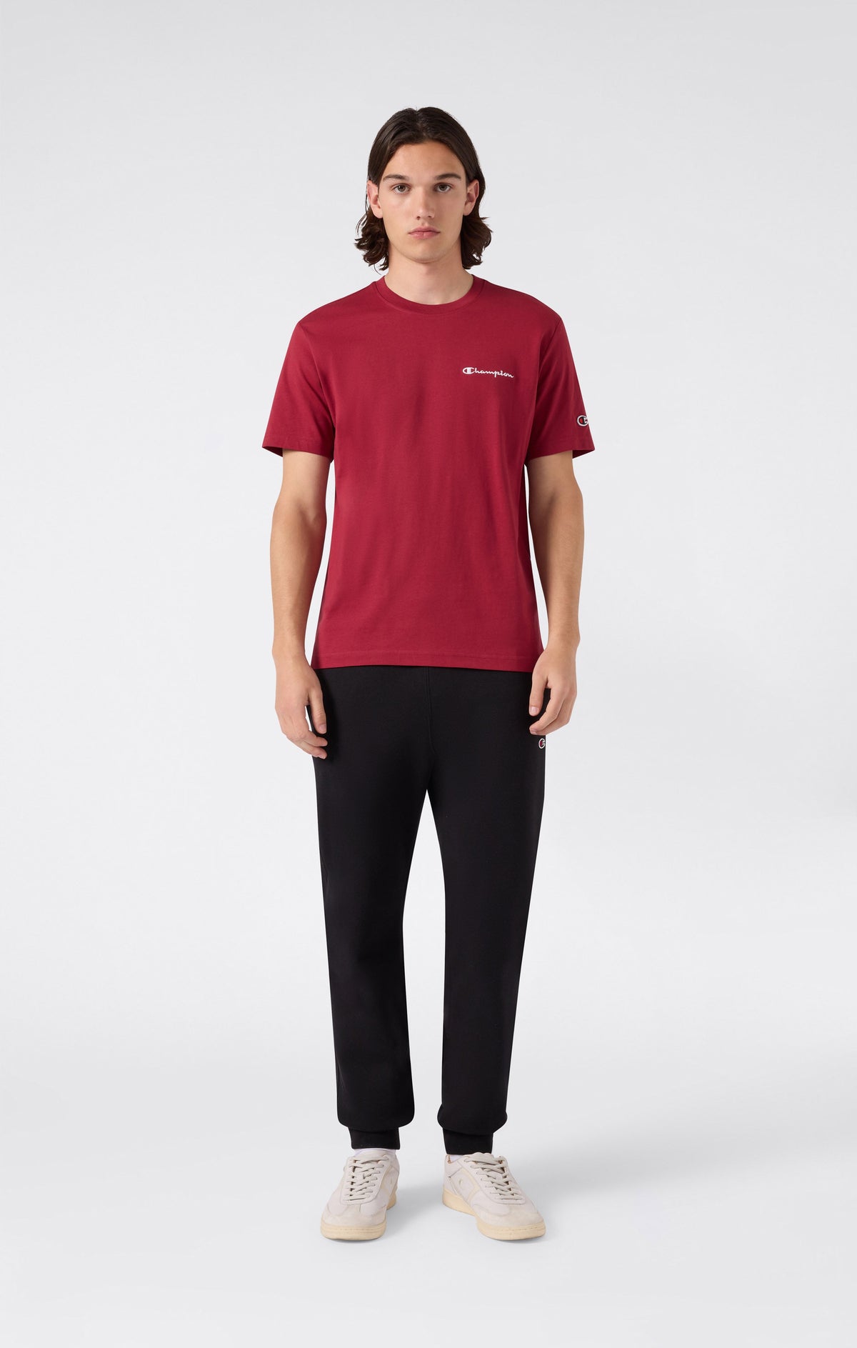 Champion Pantaloni Slim con Polsini a Costine Icons - Nero
