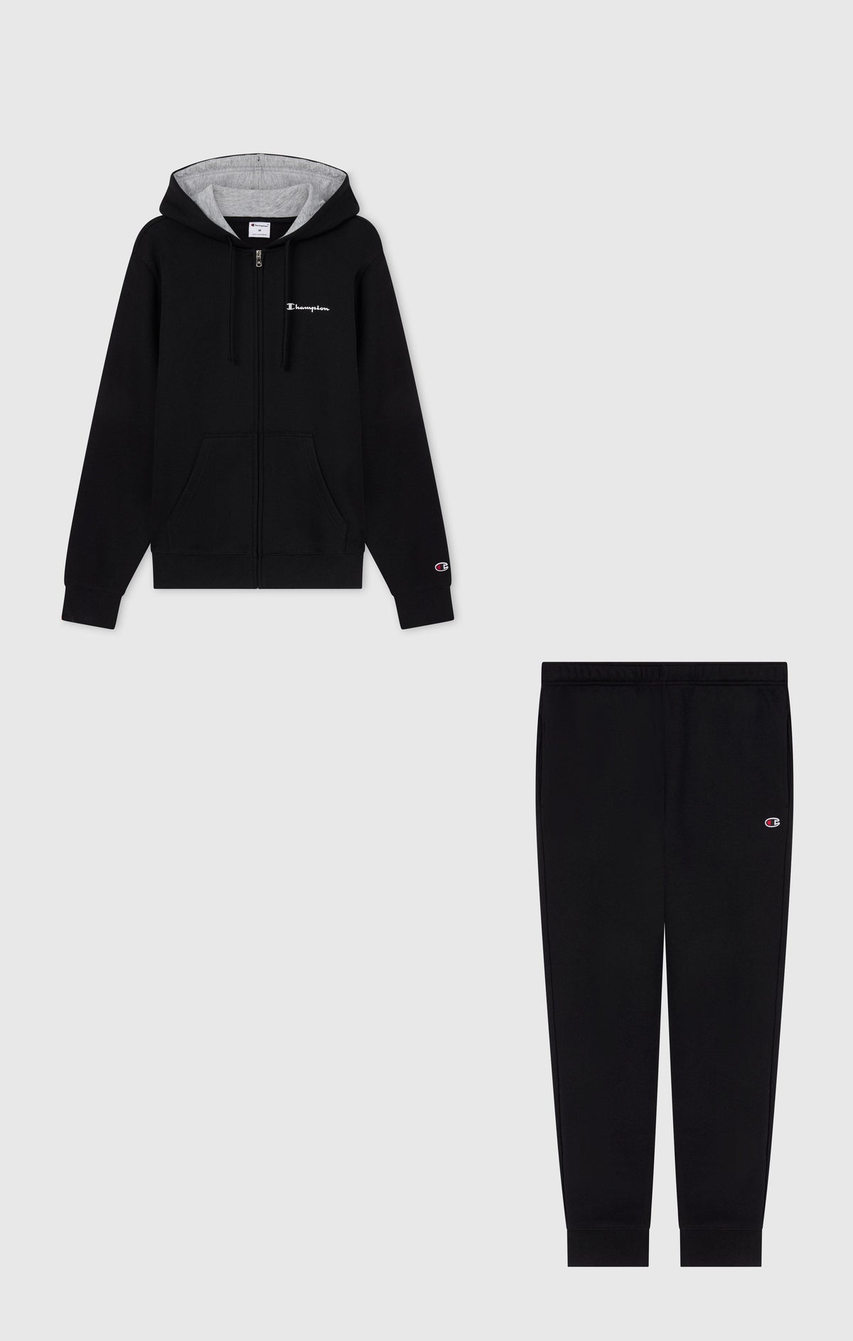 Champion Tuta con Cappuccio e Zip Integrale - Nero