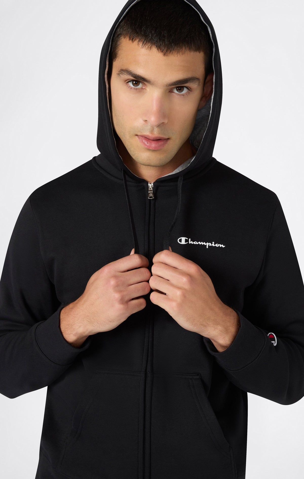 Champion Tuta con Cappuccio e Zip Integrale - Nero
