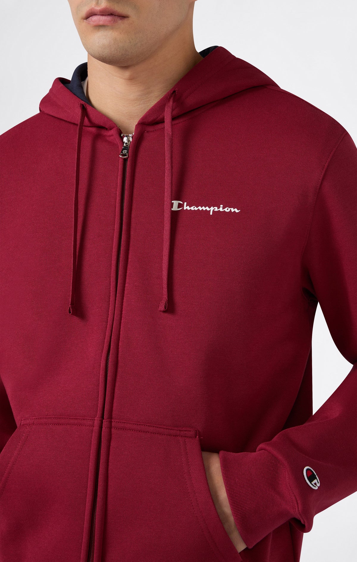 Champion Tuta con Cappuccio e Zip Integrale - Rosso