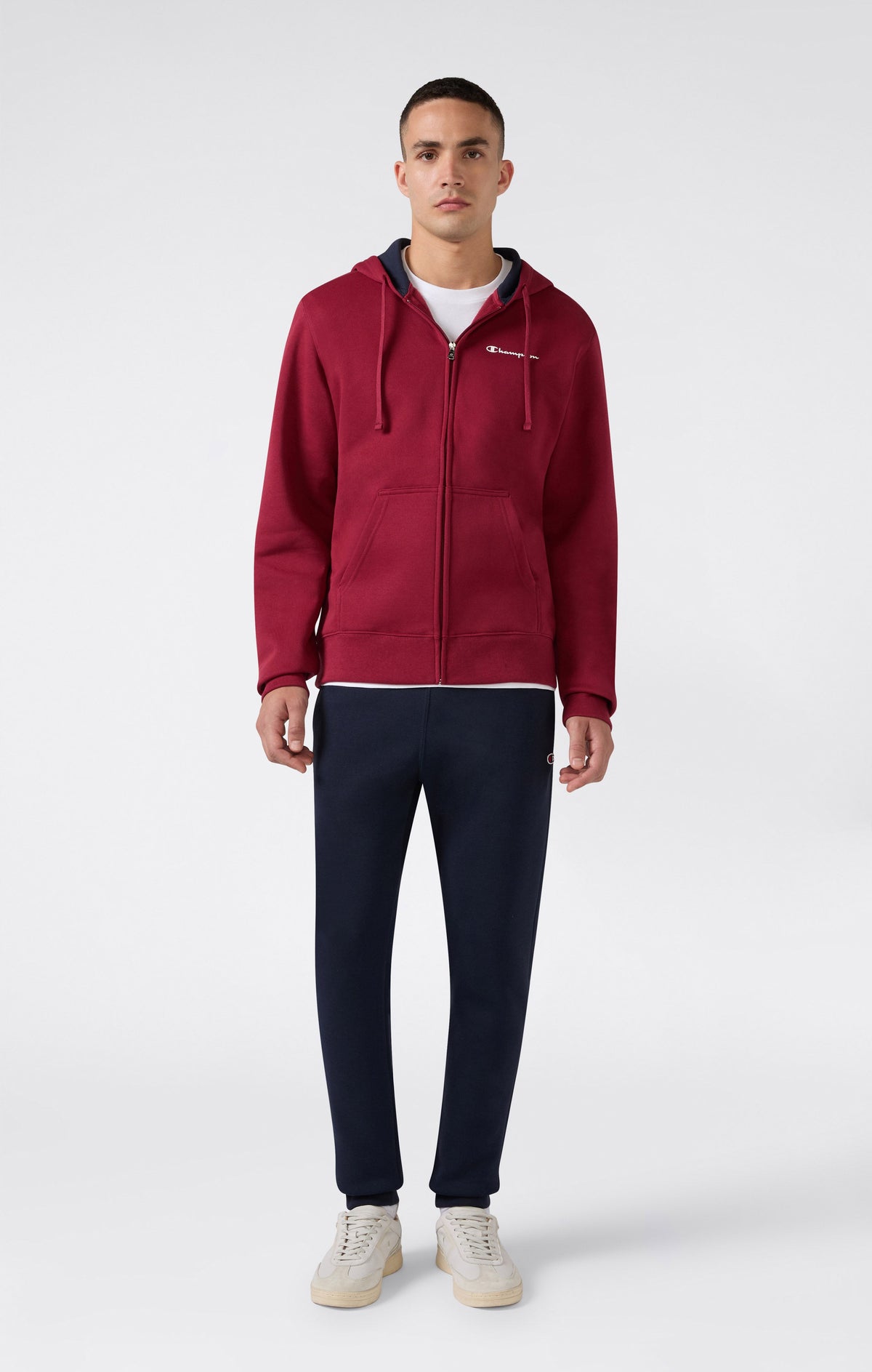 Champion Tuta con Cappuccio e Zip Integrale - Rosso