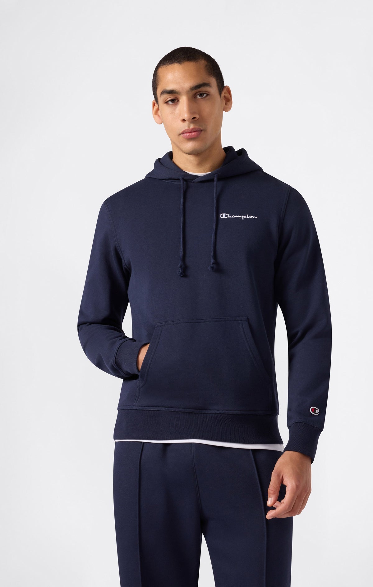 Champion Felpa con Cappuccio e Logo Ricamato Icons - Blu Navy