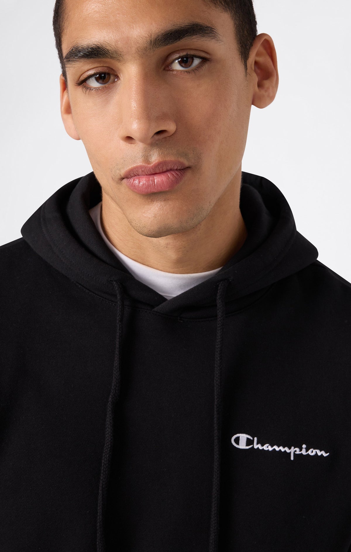 Champion Felpa con Cappuccio e Logo Ricamato Icons - Nero