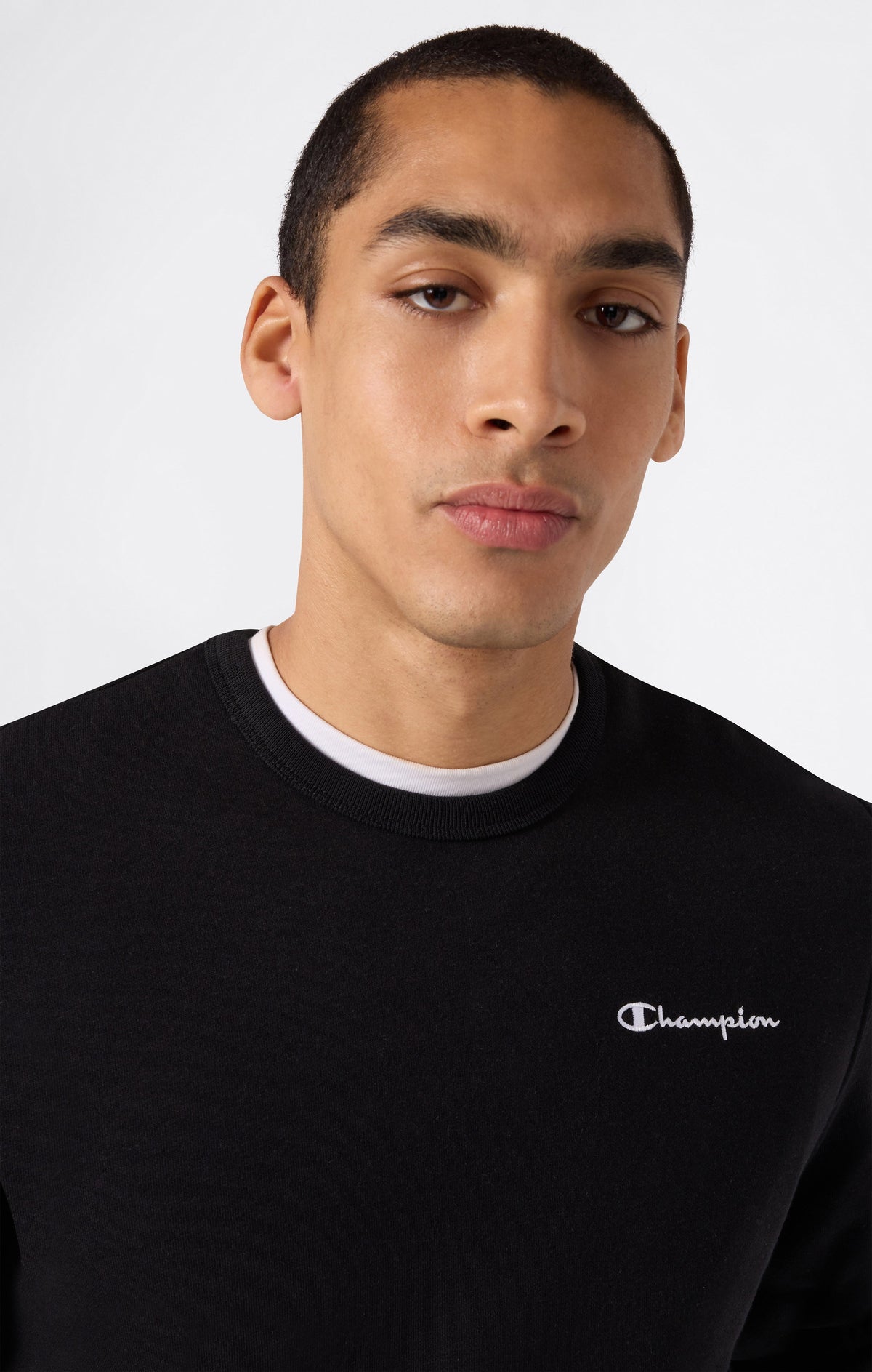Champion Felpa Girocollo Icons con Logo Ricamato - Nero
