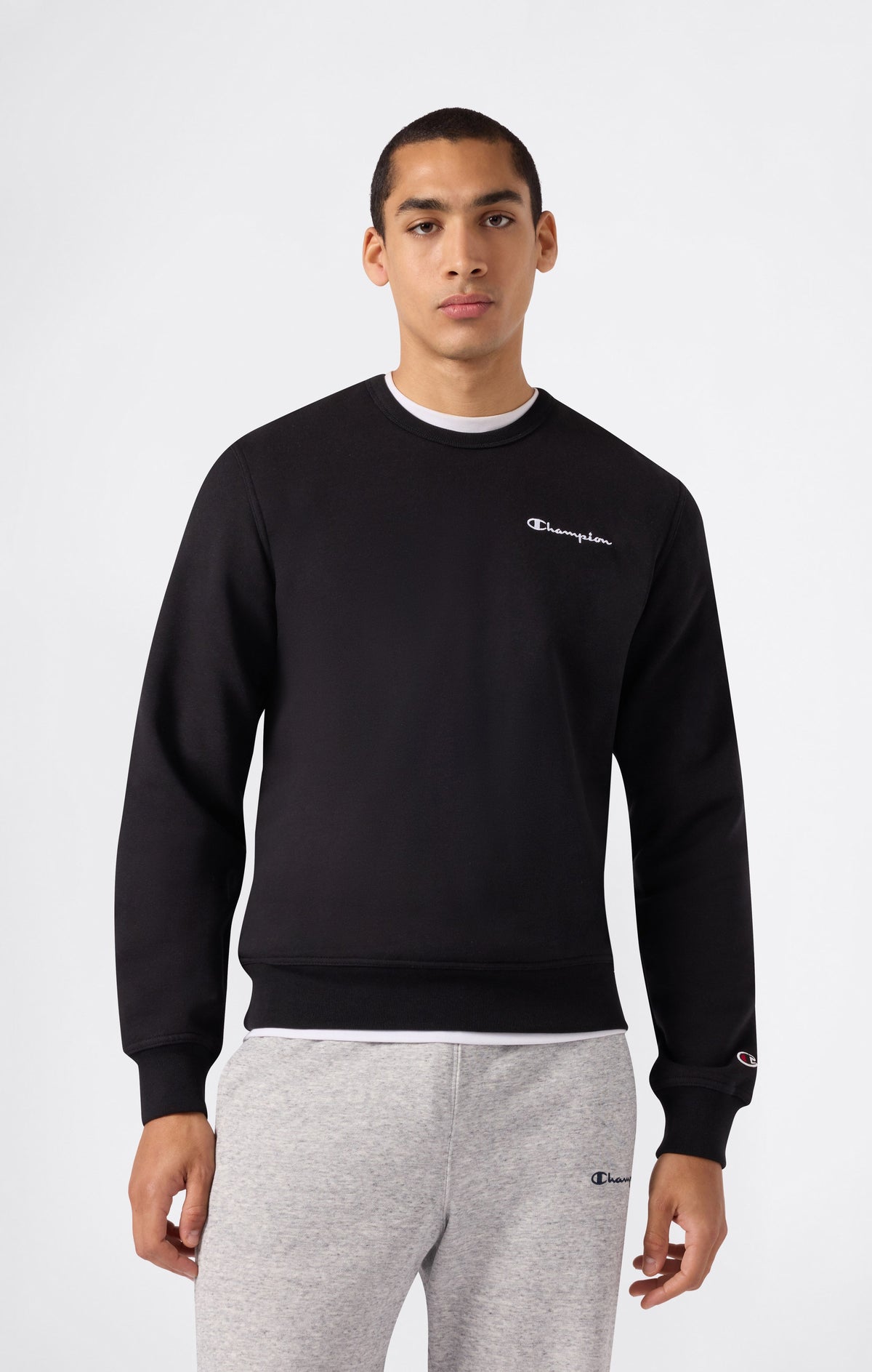 Champion Felpa Girocollo Icons con Logo Ricamato - Nero