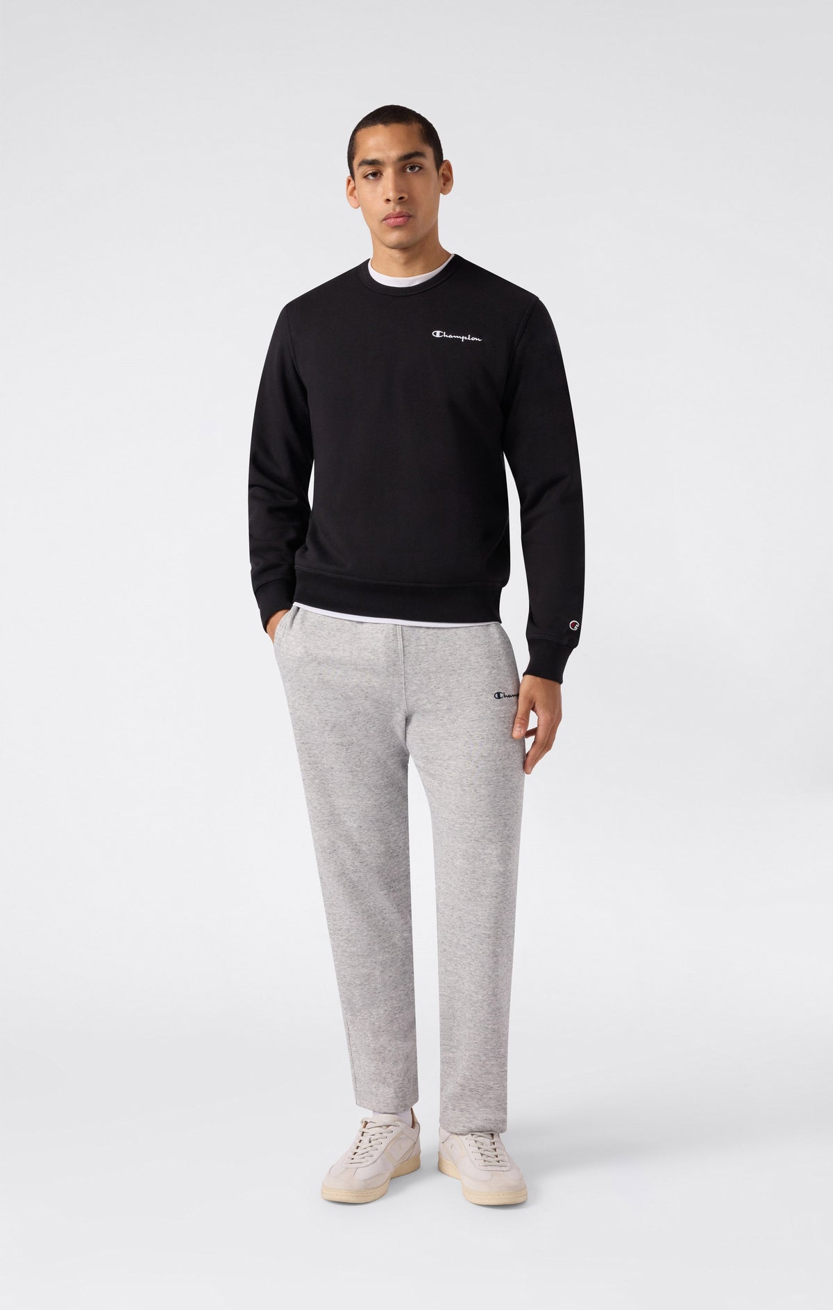 Champion Felpa Girocollo Icons con Logo Ricamato - Nero
