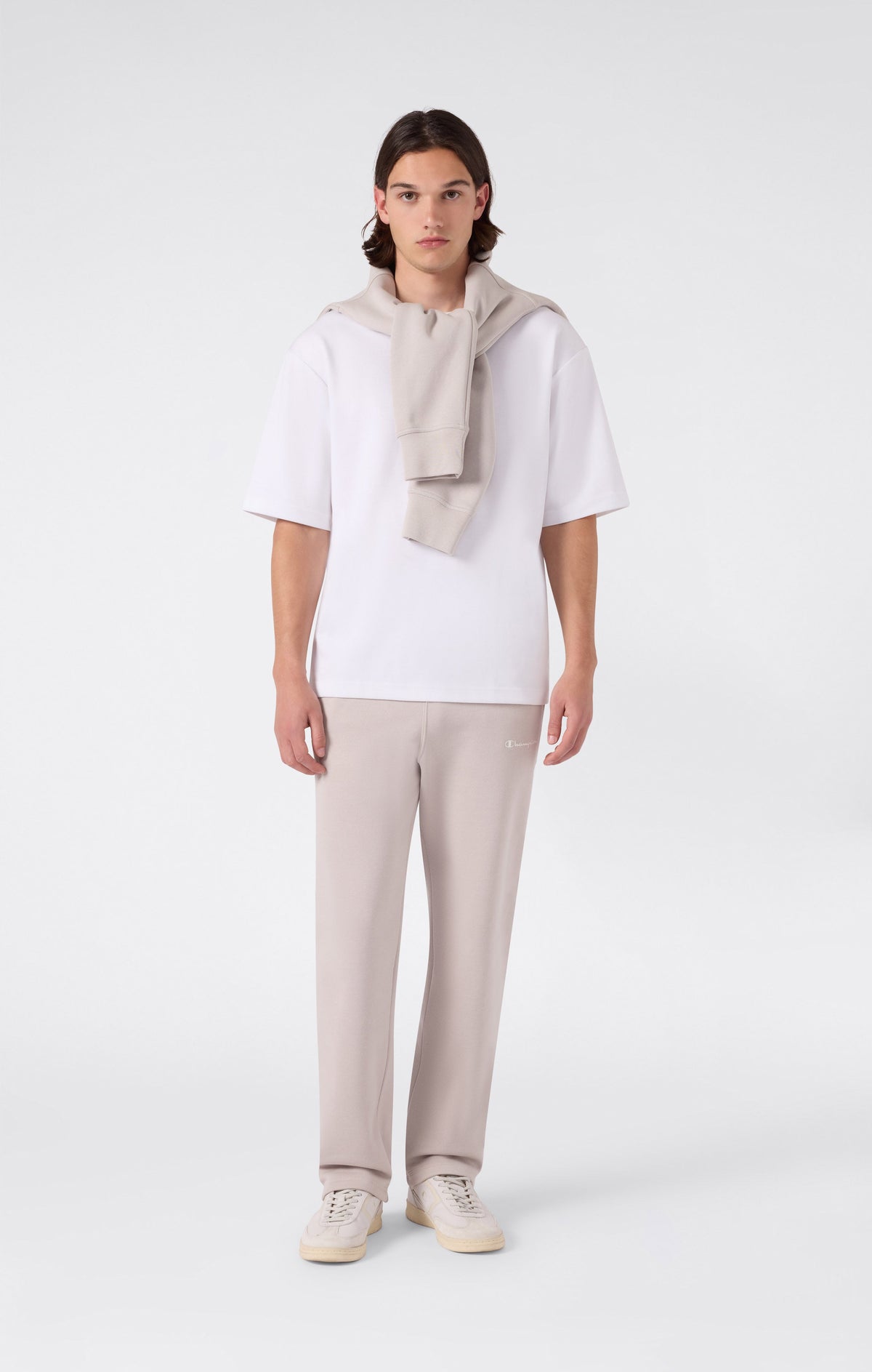Champion Pantaloni con Fondo Dritto Icons - Grigio Melange