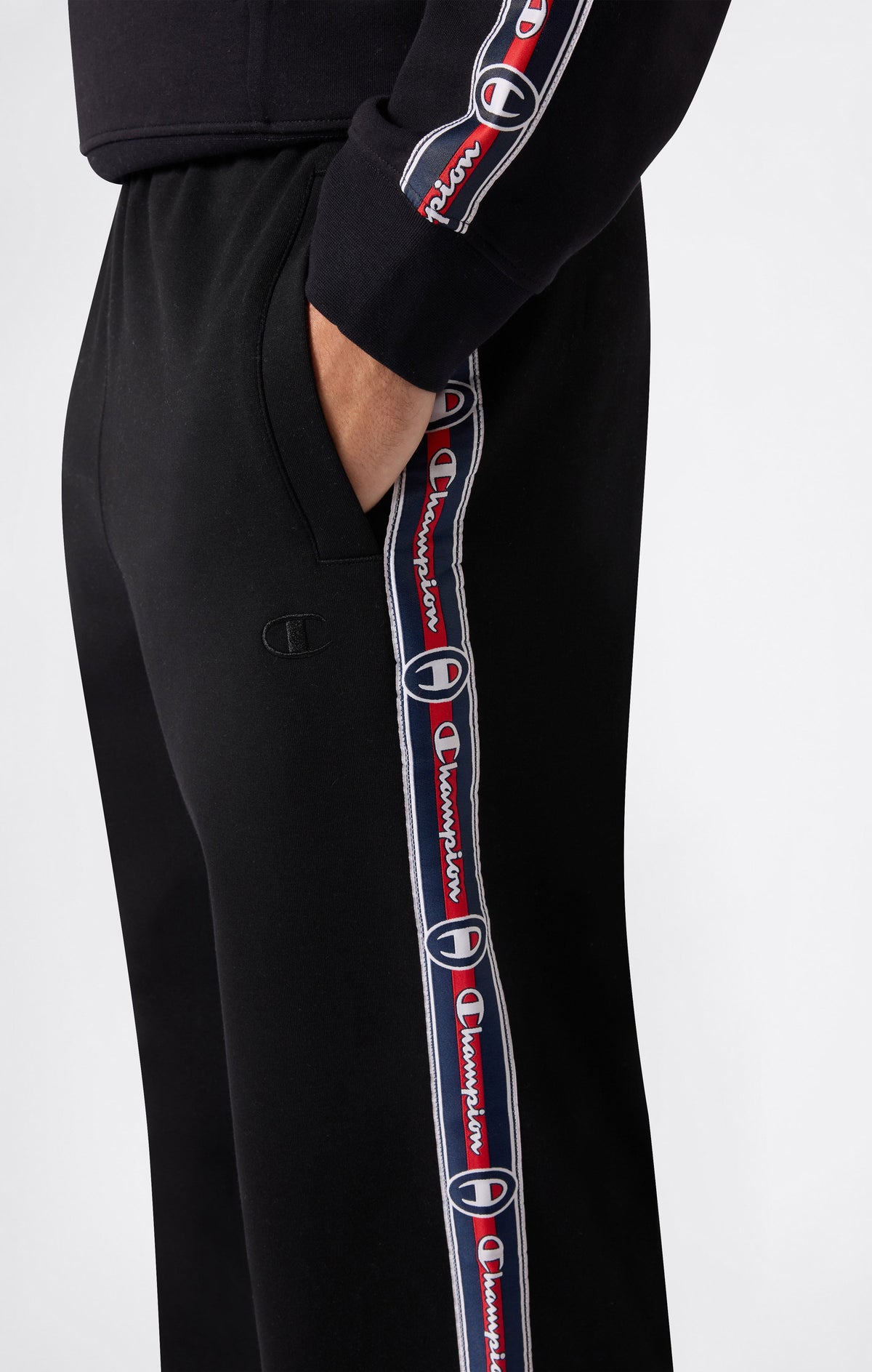Champion Pantaloni con Polsini Elastici e Fettuccia - Nero