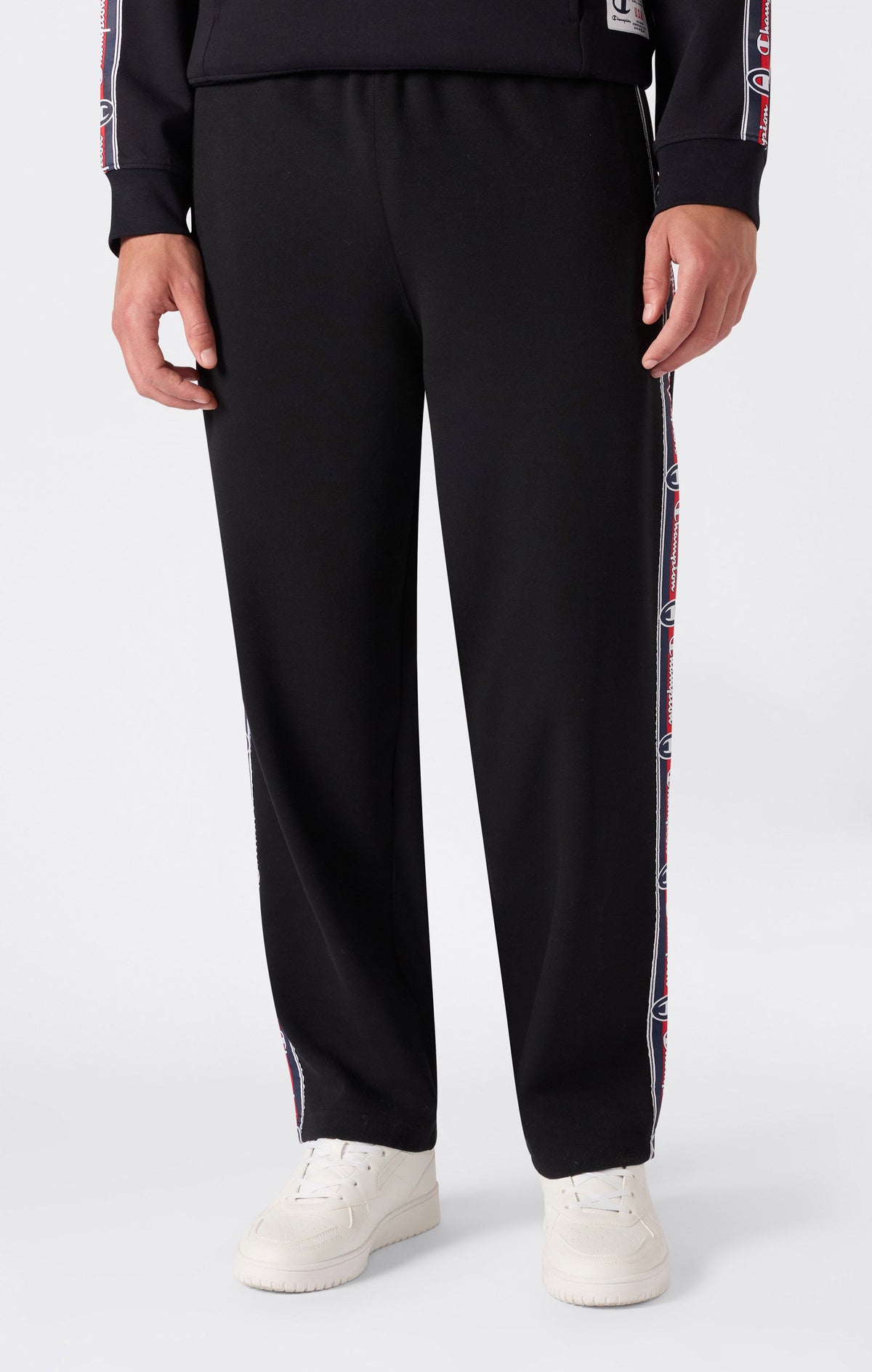 Champion Pantaloni con Polsini Elastici e Fettuccia - Nero