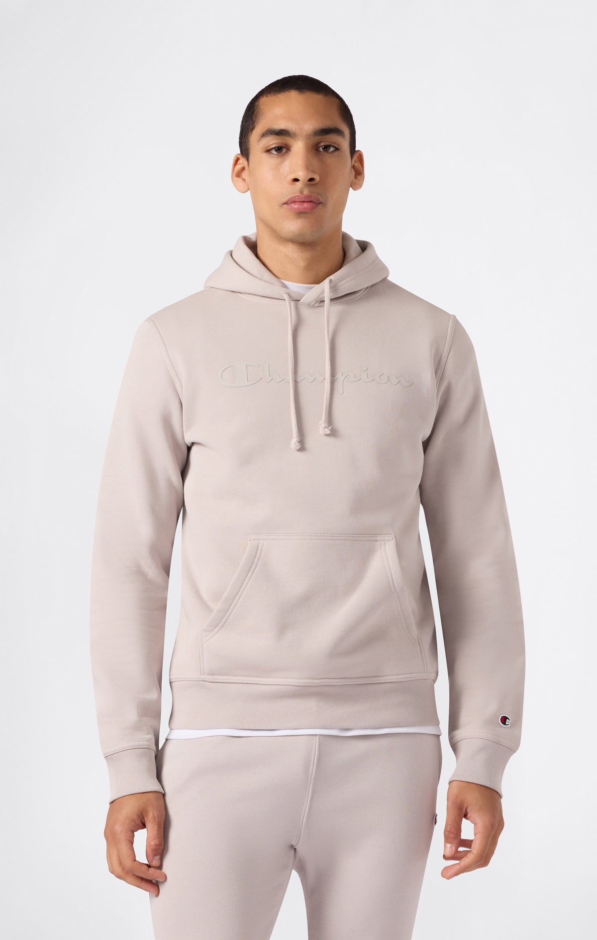 Champion Felpa con Cappuccio e Tasca a Marsupio - Grigio Melange