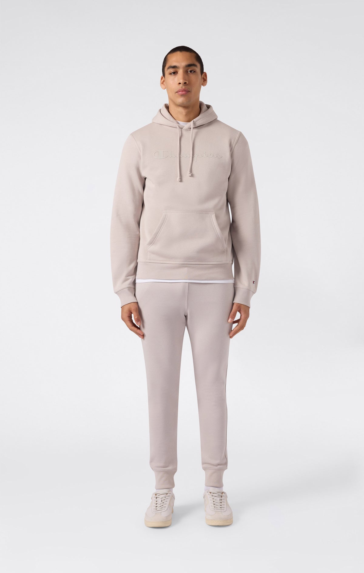 Champion Felpa con Cappuccio e Tasca a Marsupio - Grigio Melange