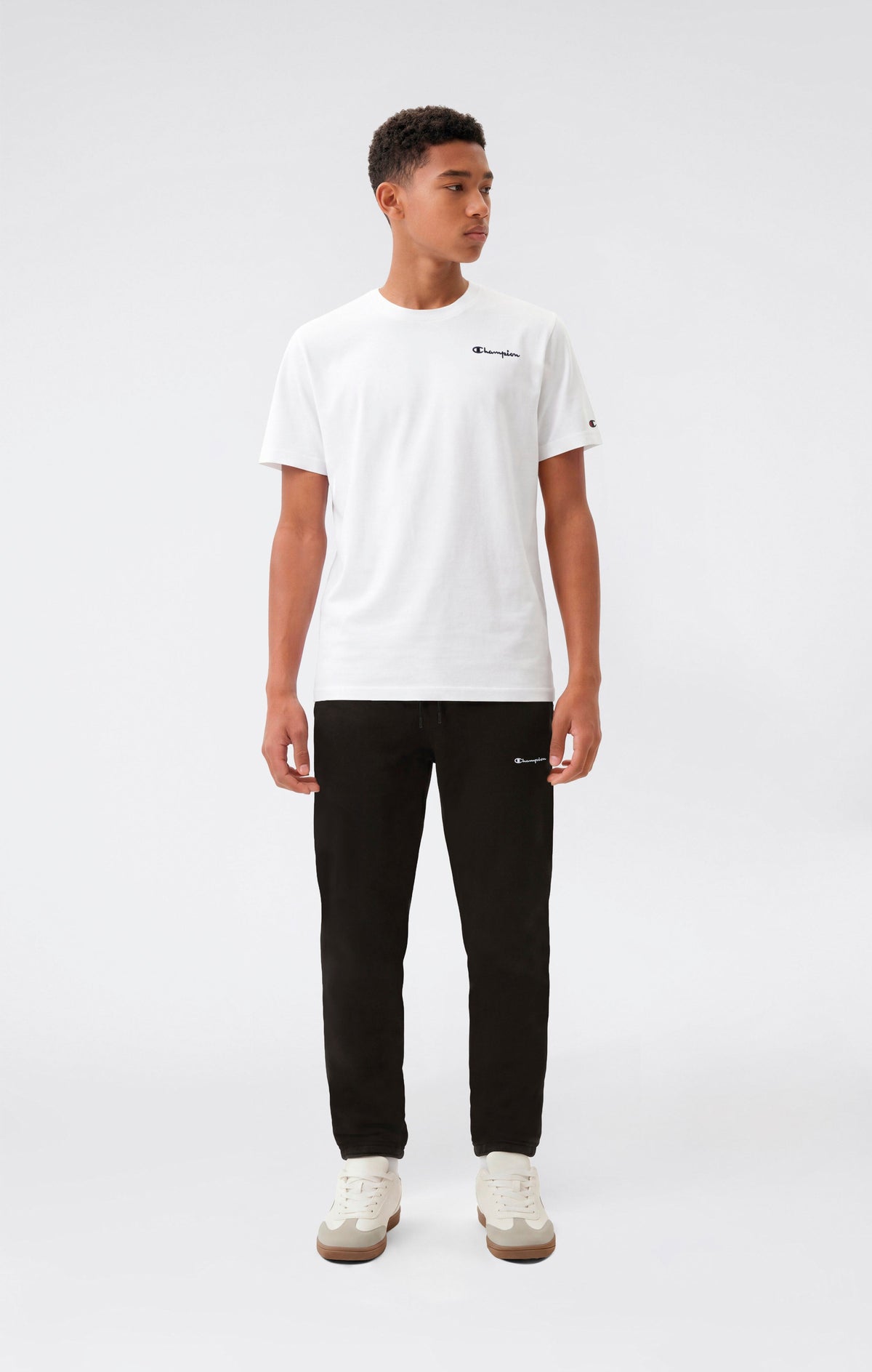 Champion Pantaloni con Fondo Dritto e Interno Garzato - Nero