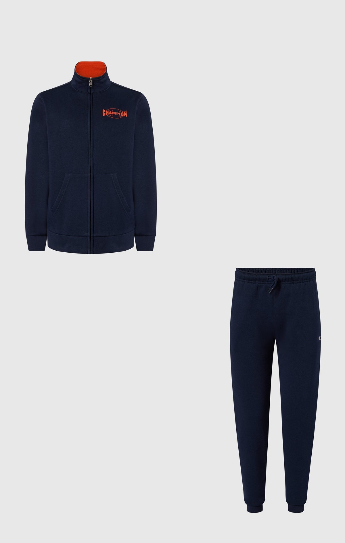Champion Tuta con Zip Intera in Felpa - Blu Scuro