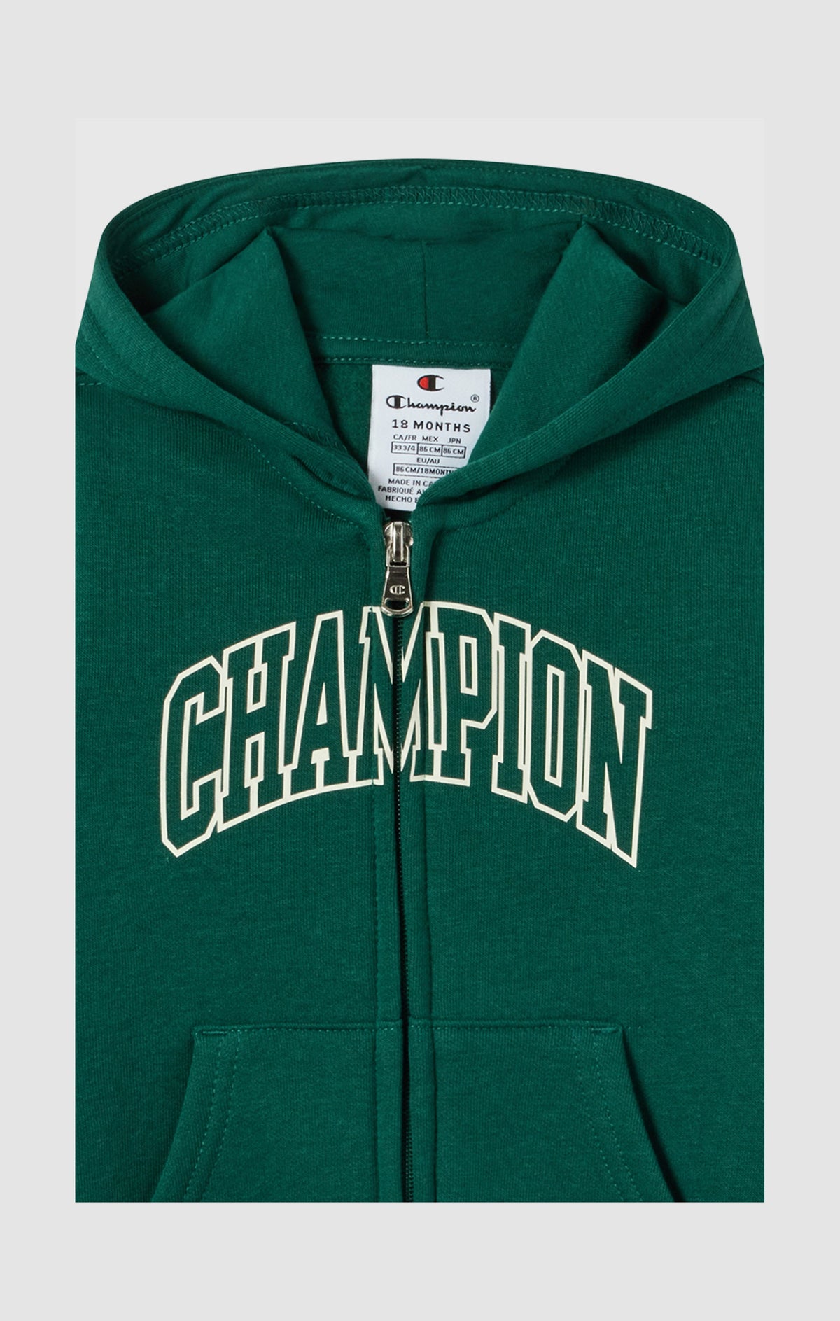 Champion Tuta con Cappuccio Full Zip Big Logo - Verde