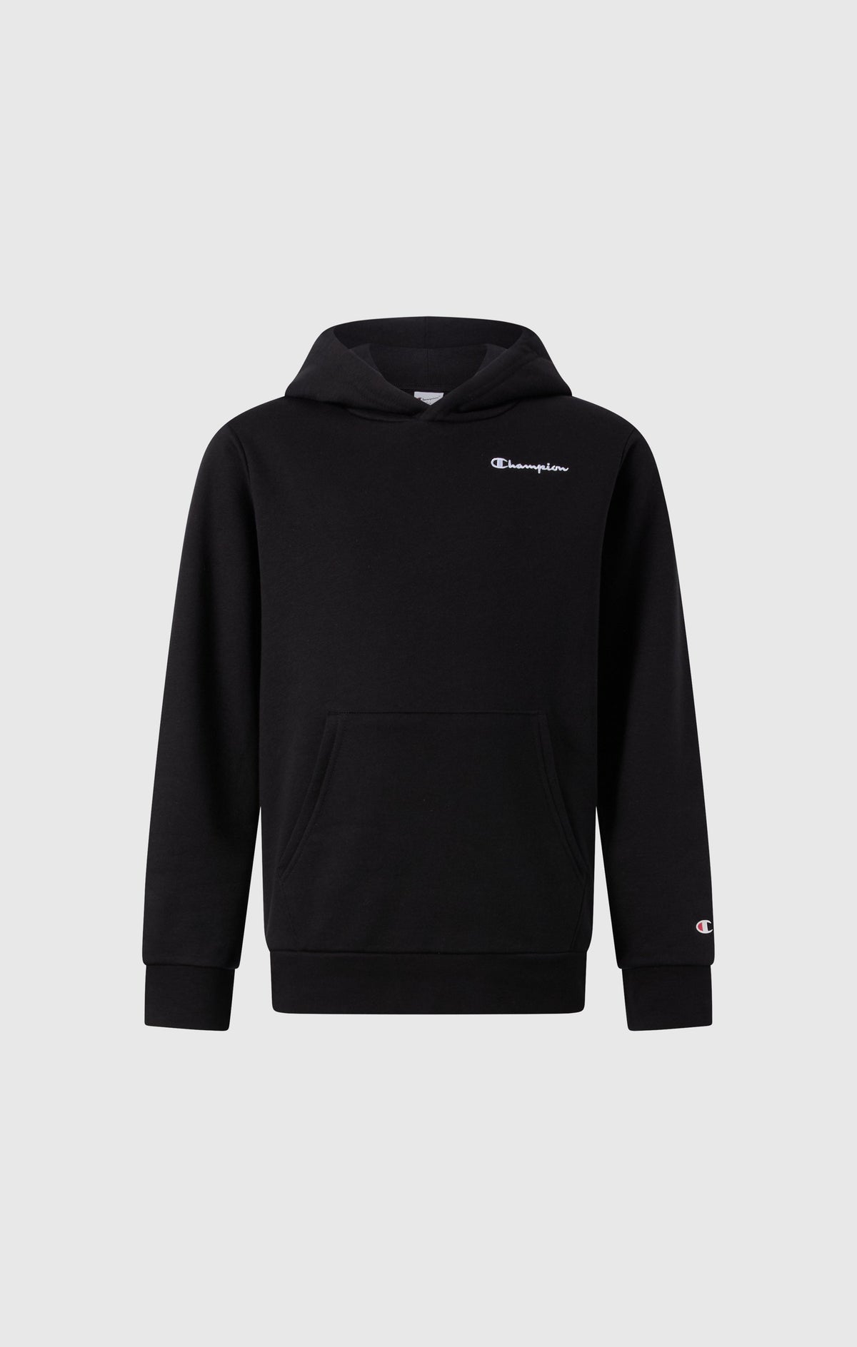 Champion Felpa Cappuccio con Piccole Icone Ricamate - Nero