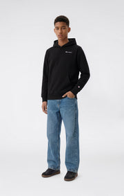 Champion Felpa Cappuccio con Piccole Icone Ricamate - Nero