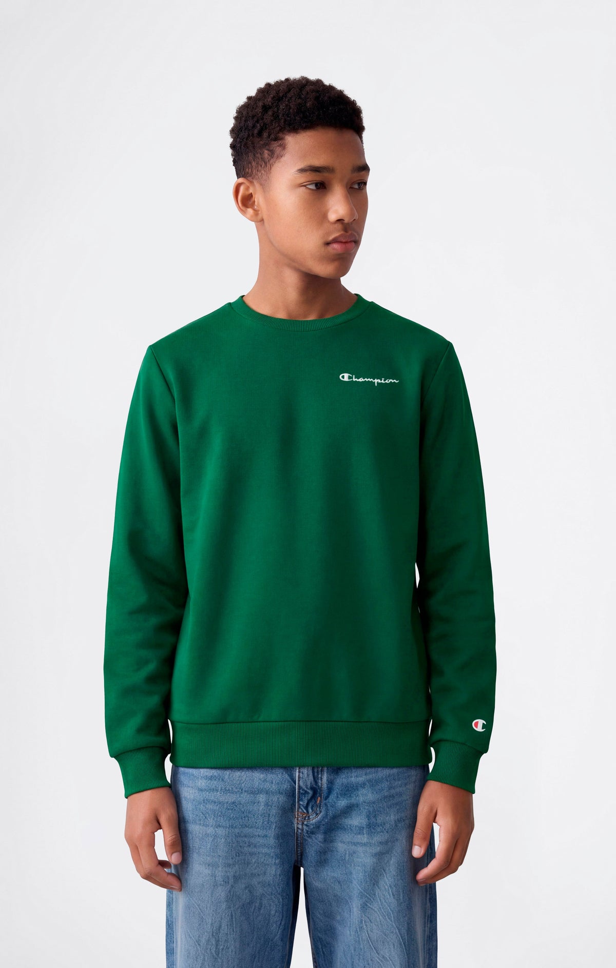 Champion Felpa Girocollo in Felpa Icons - Verde Brillante