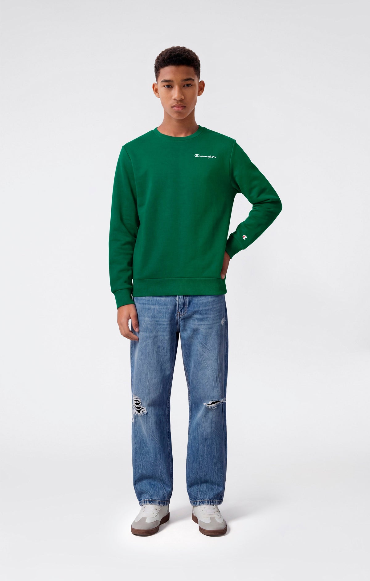 Champion Felpa Girocollo in Felpa Icons - Verde Brillante