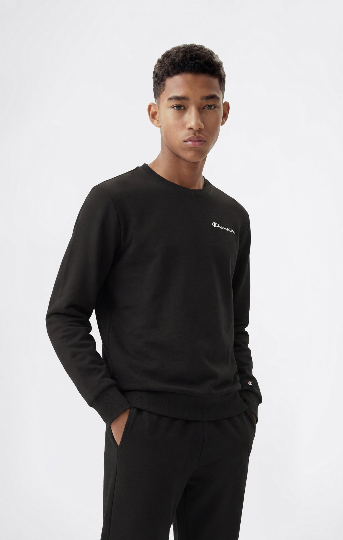Champion Felpa Girocollo in Felpa Icons - Nero