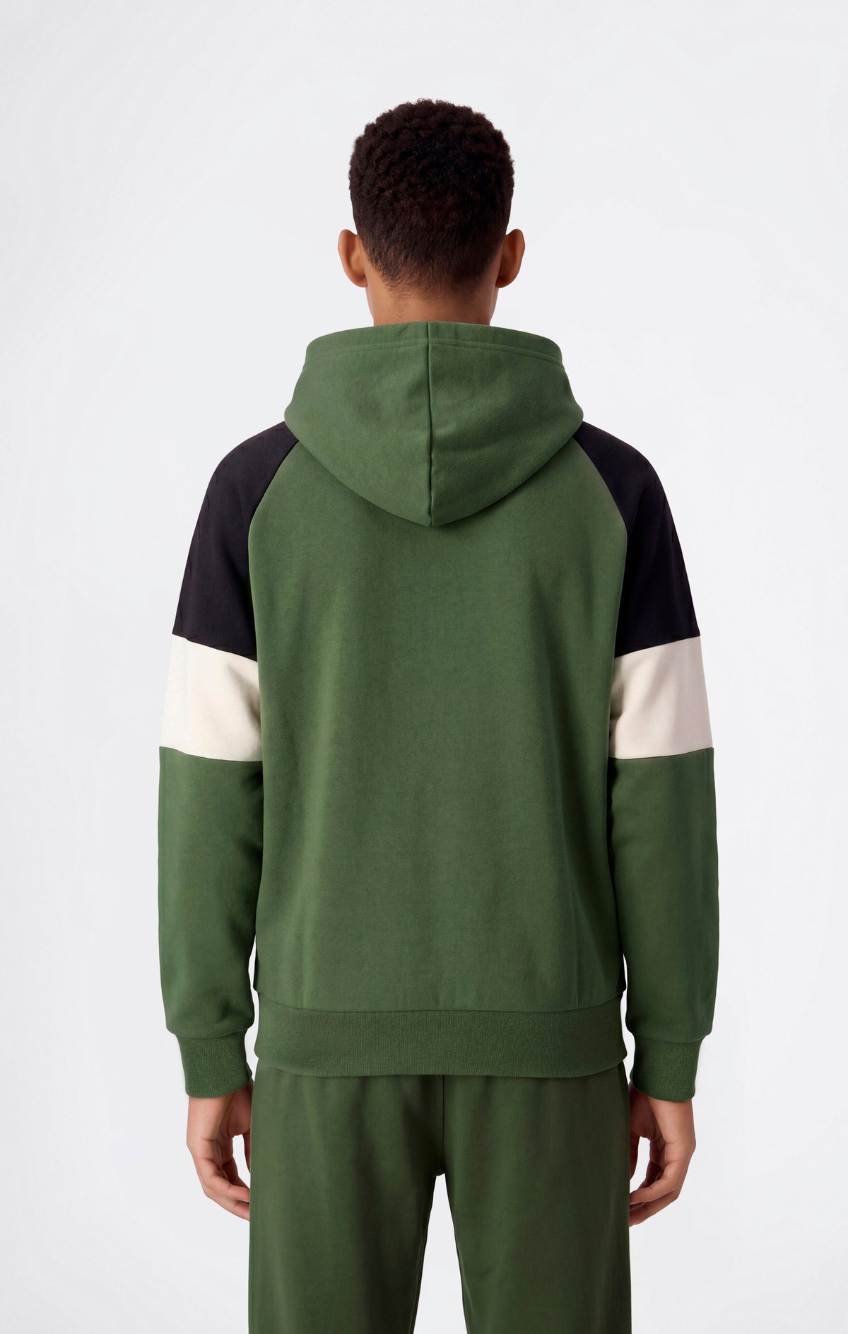 Champion Felpa con Cappuccio e Color Block - Verde Militare