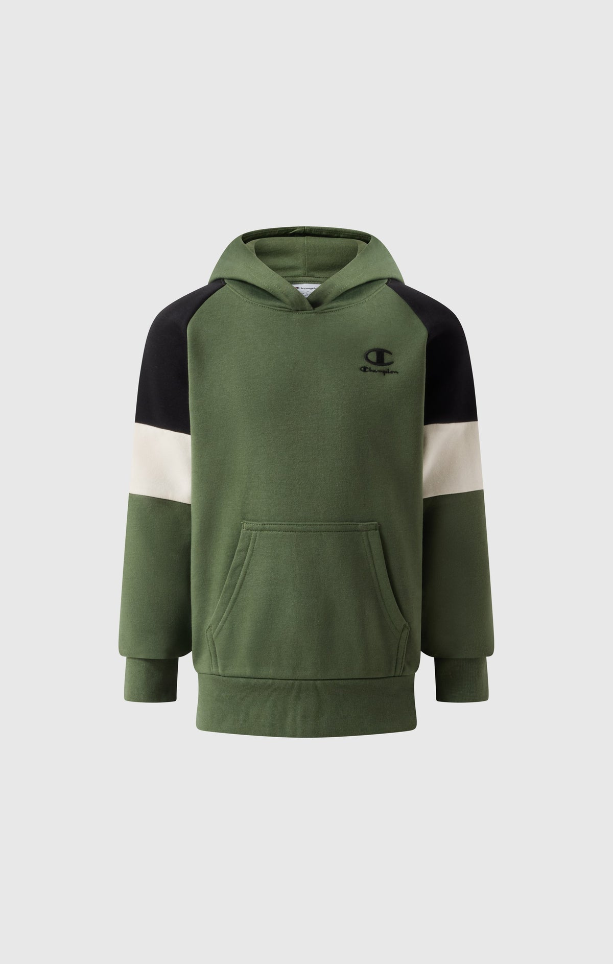 Champion Felpa con Cappuccio e Color Block - Verde Militare