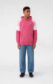 Champion Felpa con Cappuccio e Color Block - Rosa Bacca