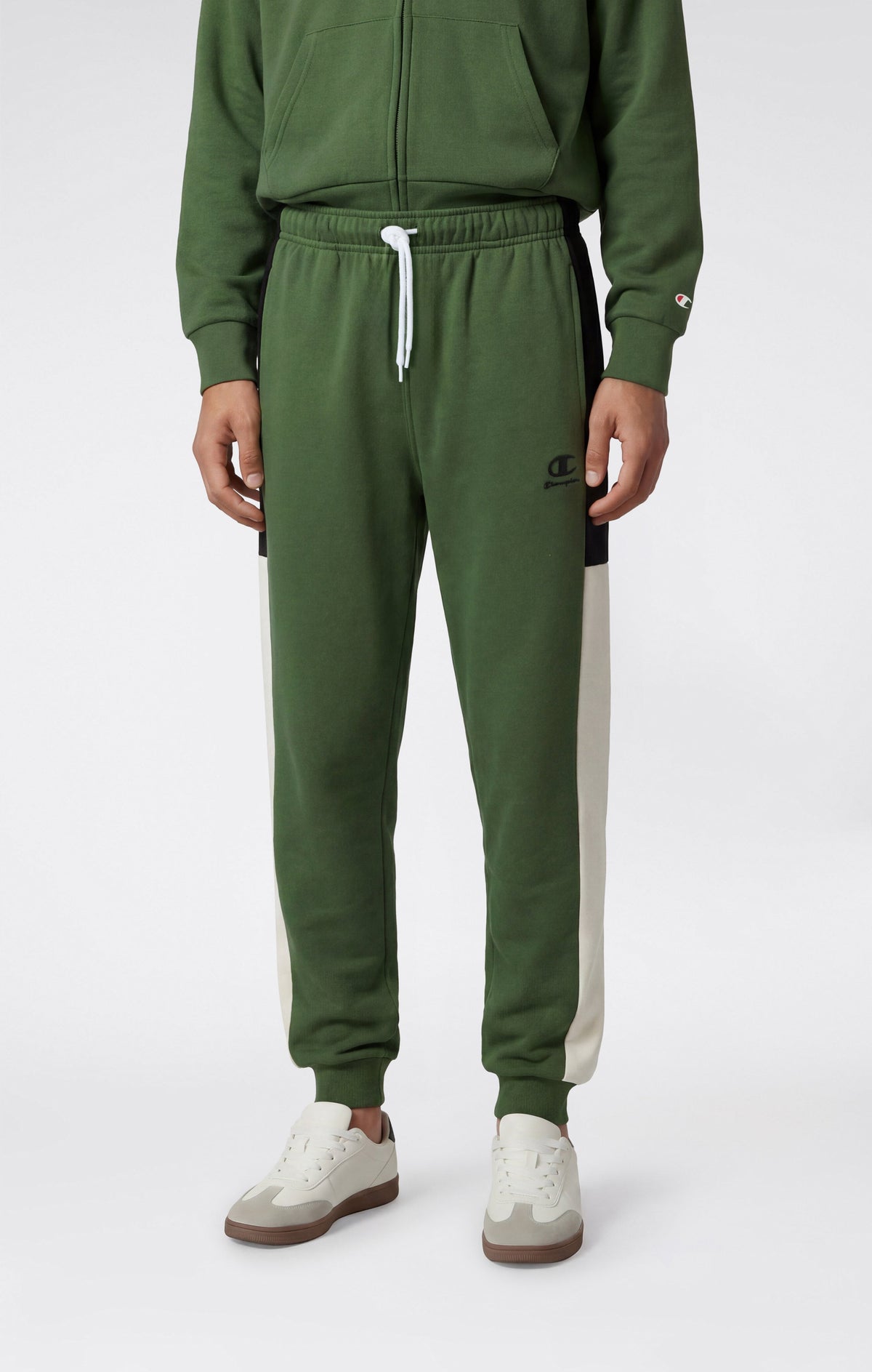 Champion Pantaloni con Polsini a Costine e Interno Felpato - Verde Militare