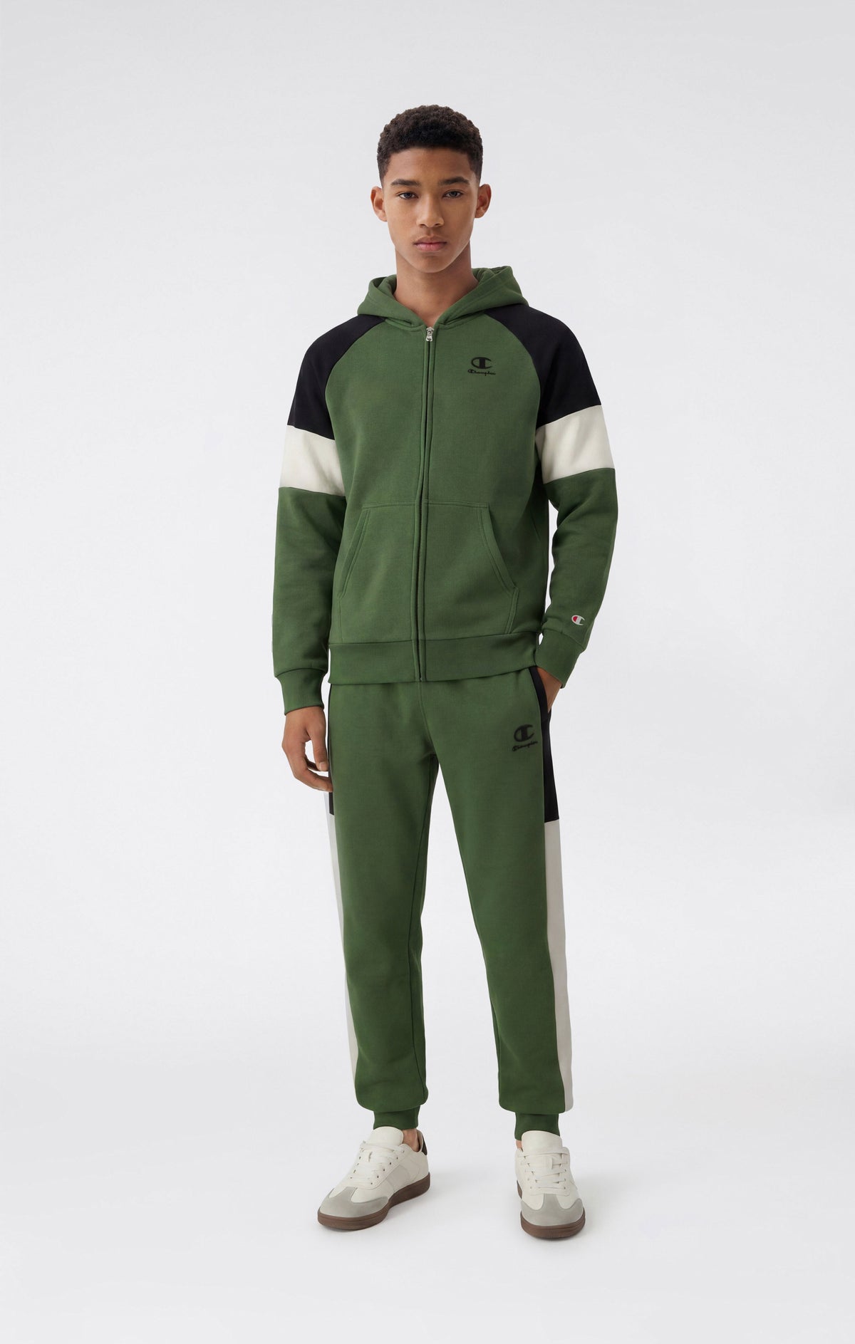 Champion Pantaloni con Polsini a Costine e Interno Felpato - Verde Militare
