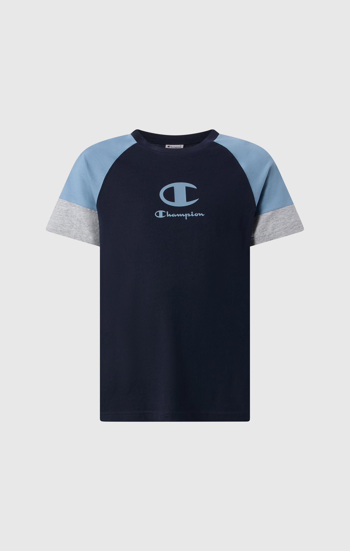 Champion T-Shirt in Cotone con Maxi Logo - Blu Navy