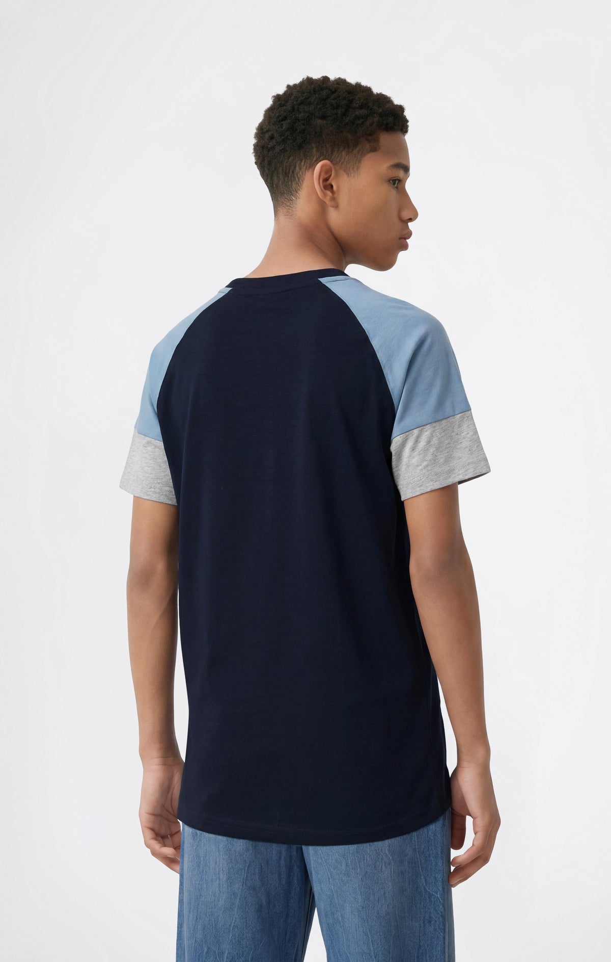 Champion T-Shirt in Cotone con Maxi Logo - Blu Navy