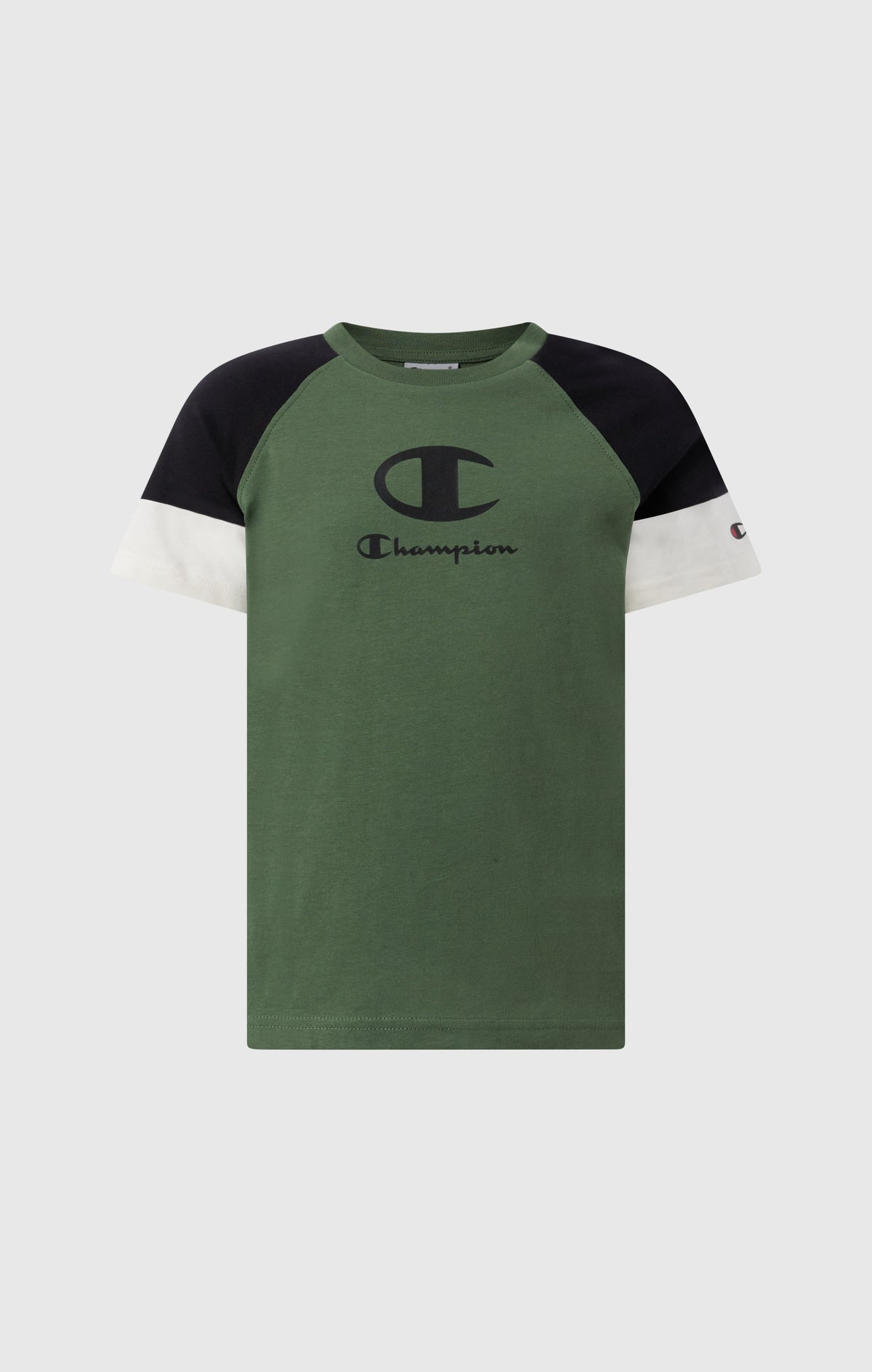 Champion T-Shirt in Cotone con Maxi Logo - Verde Militare