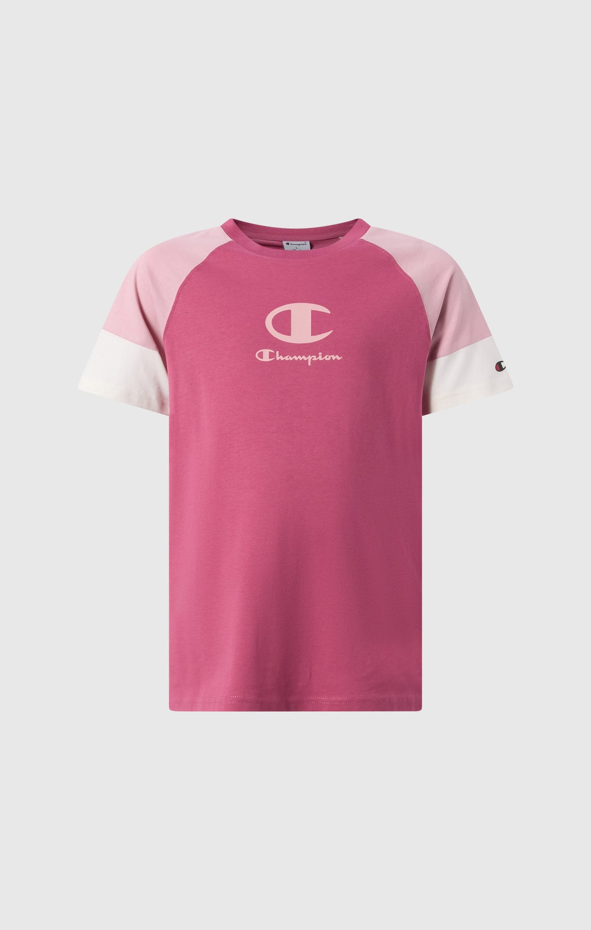 Champion T-Shirt in Cotone con Maxi Logo - Rosa Bacca