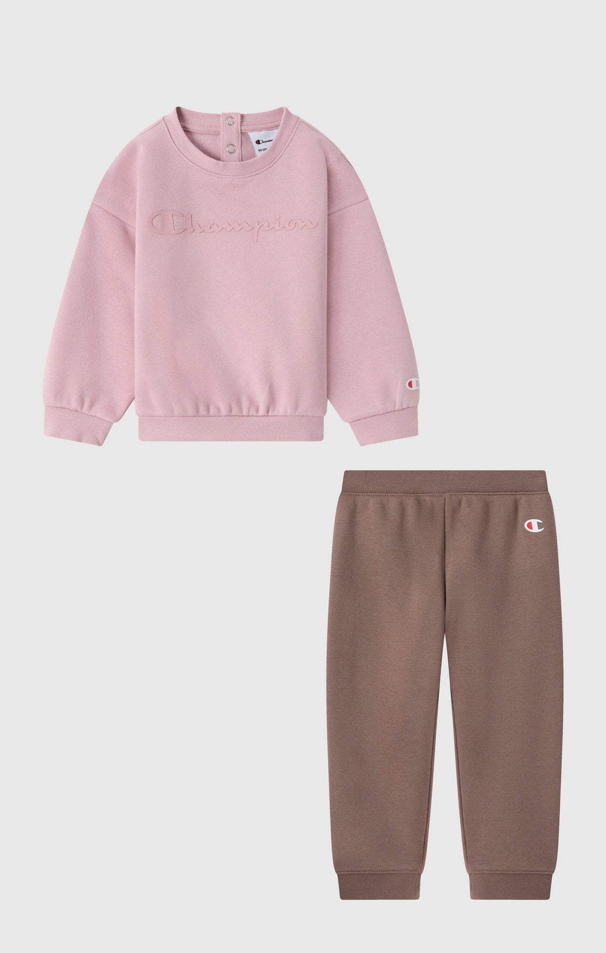 Champion Completo Sport in Felpa con Polsini a Costine - Rosa